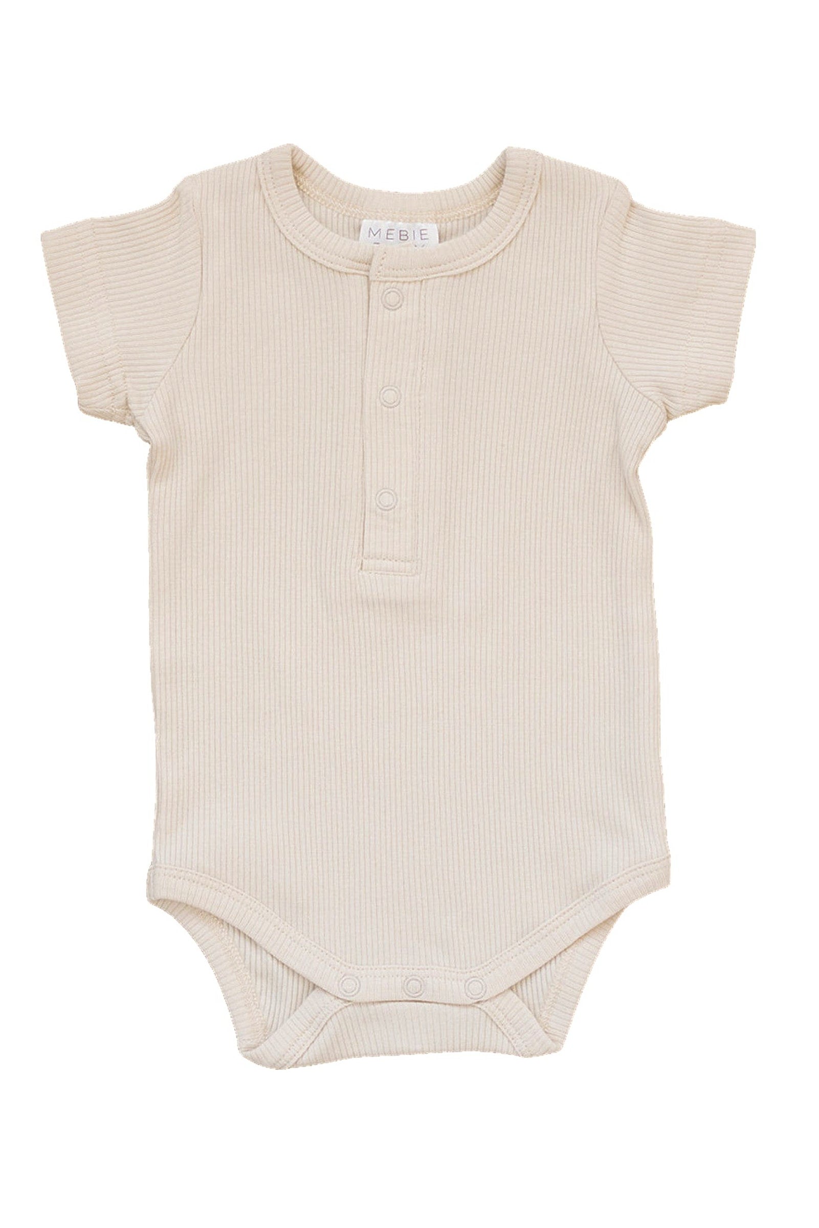 Vanilla Ribbed Snap Bodysuit, Organic Cotton, Baby Essentials