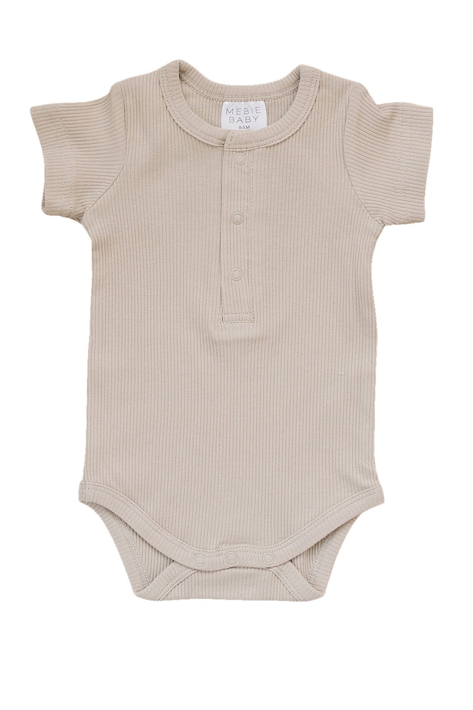 Oatmeal Ribbed Snap Bodysuit, Organic Cotton, Baby Essentials