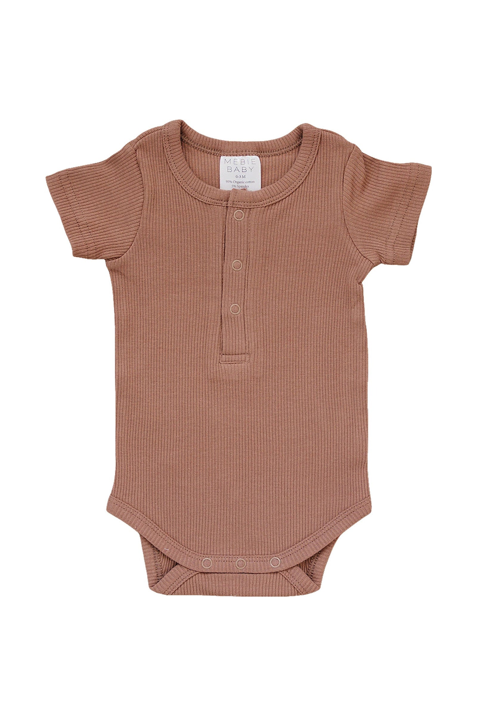 Dusty Rose Ribbed Snap Bodysuit, Baby Essentials, Organic Cotton