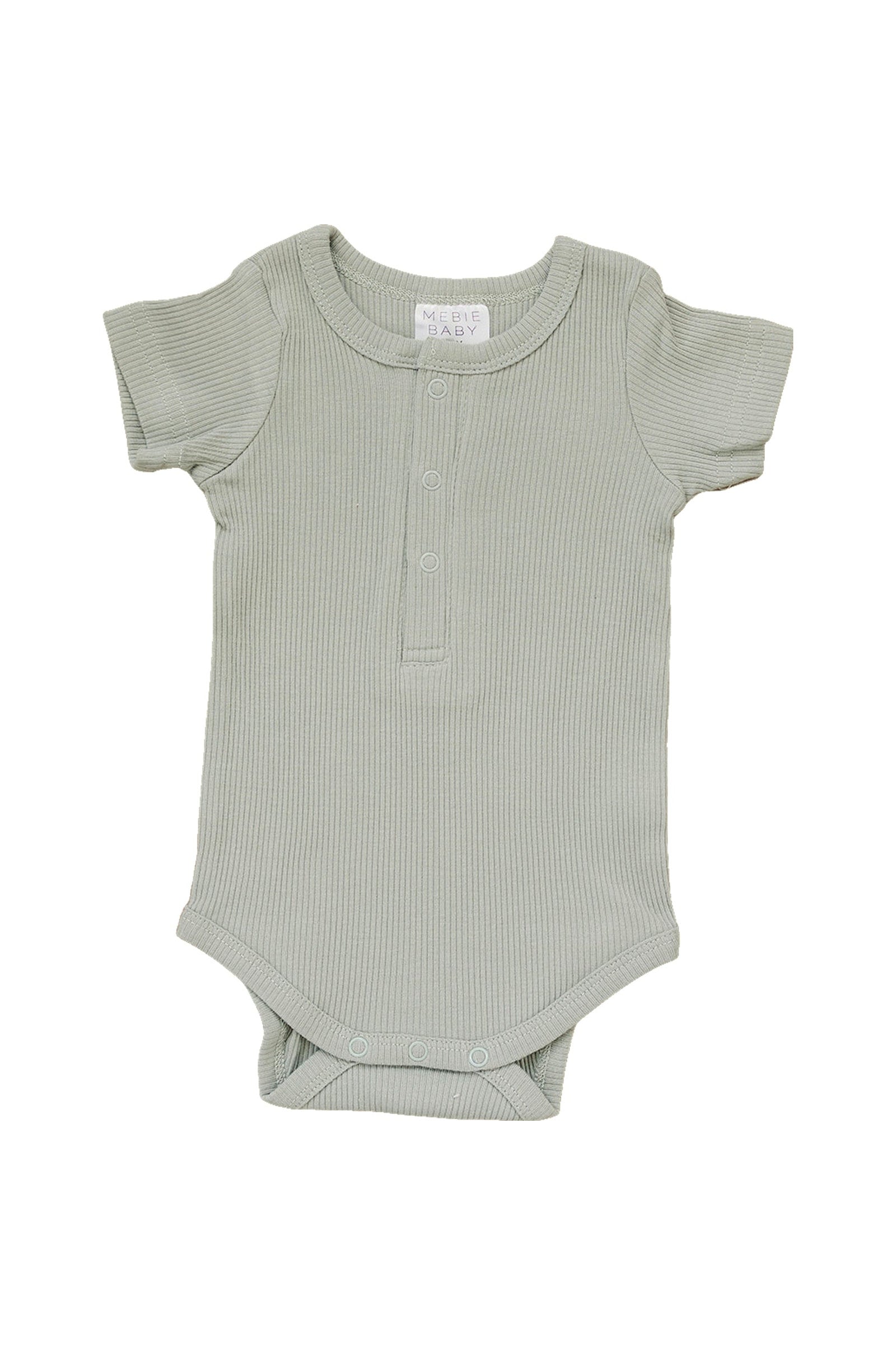 Sage Ribbed Snap Bodysuit, Organic Cotton, Baby Essentials