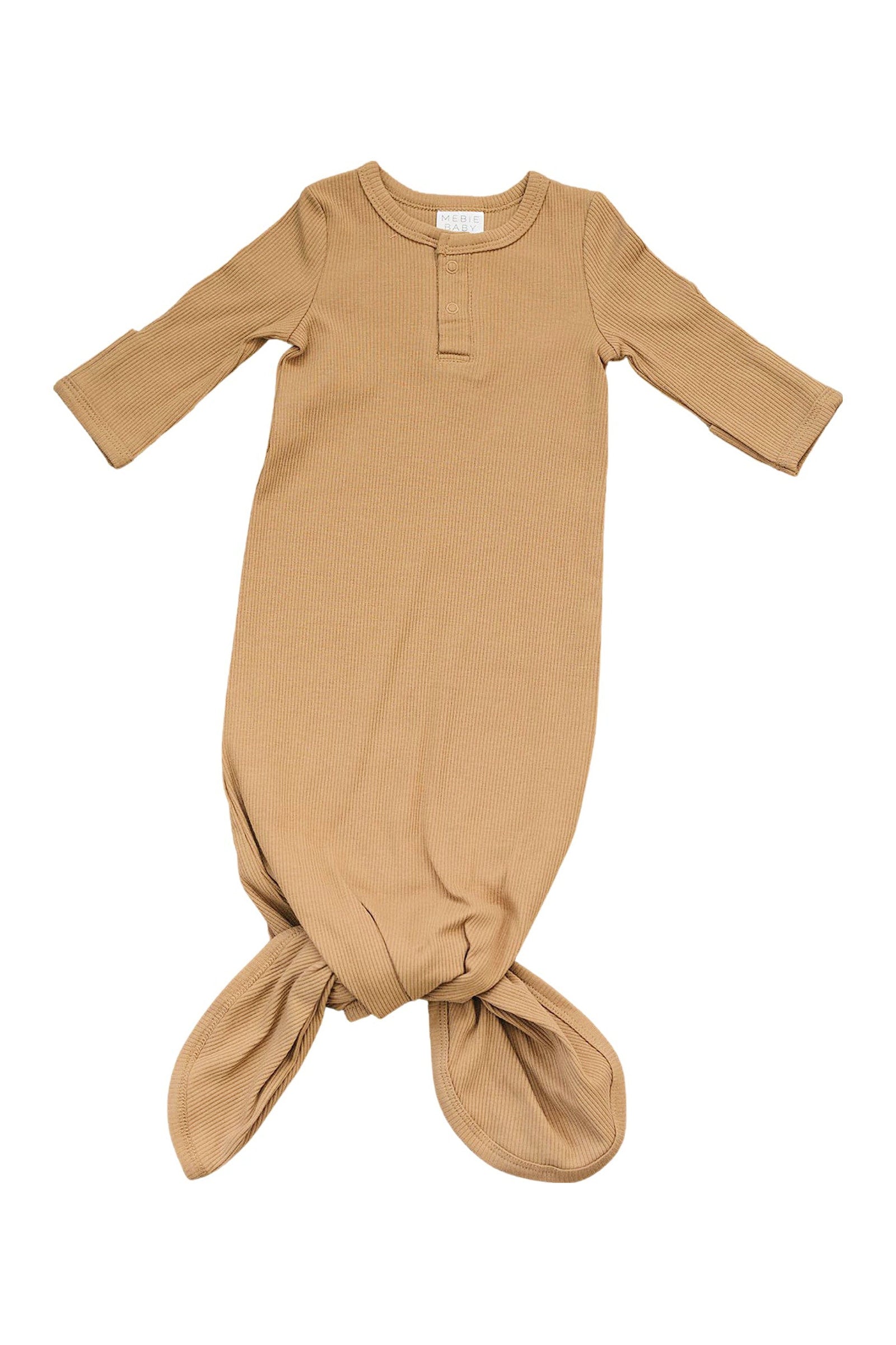 Cafe Ribbed Knot Gown, Baby Essentials, Organic Cotton