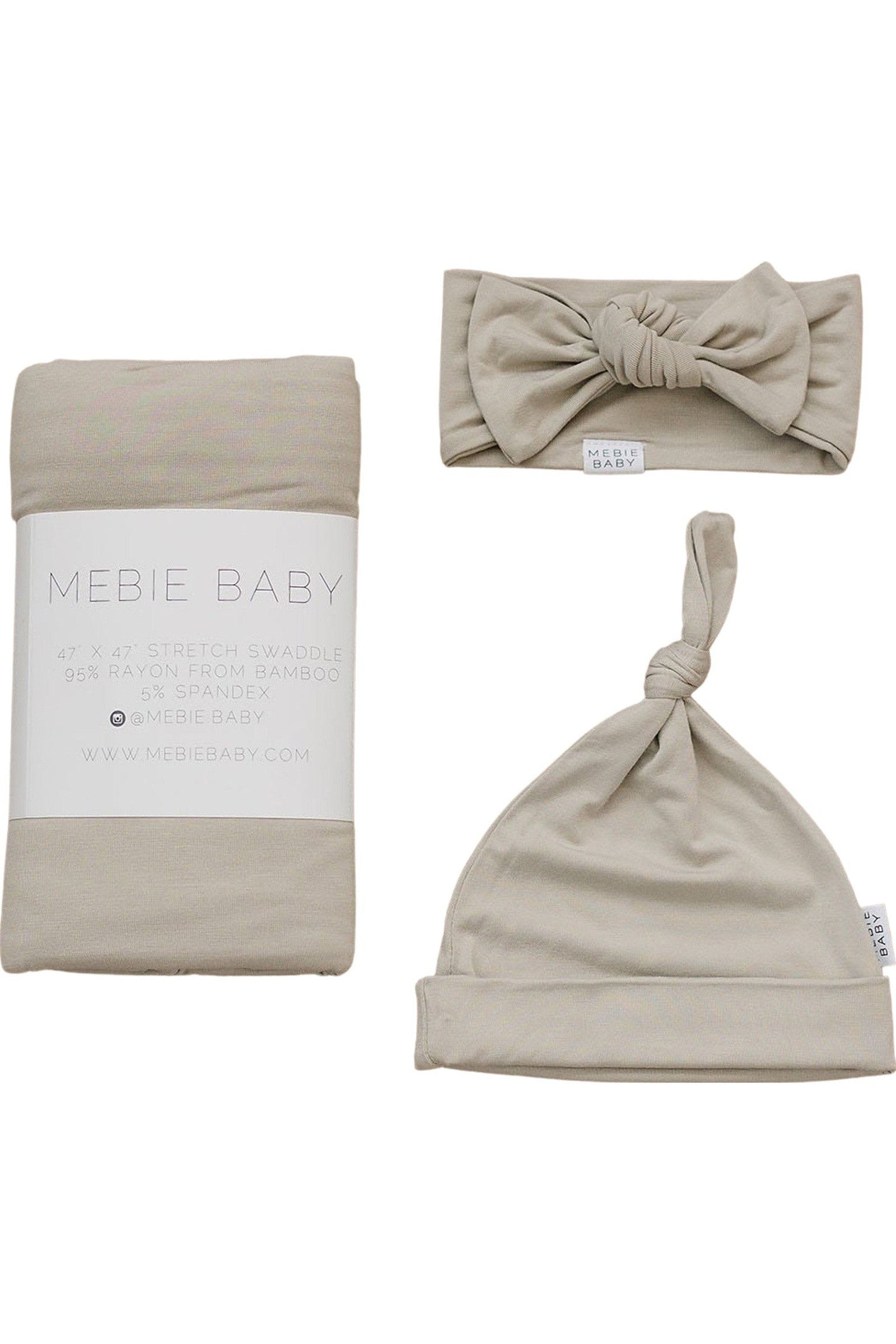 Oatmeal Swaddle Blanket + Hat OR Head Wrap Set, Bamboo, Baby Essentials, Gender Neutral