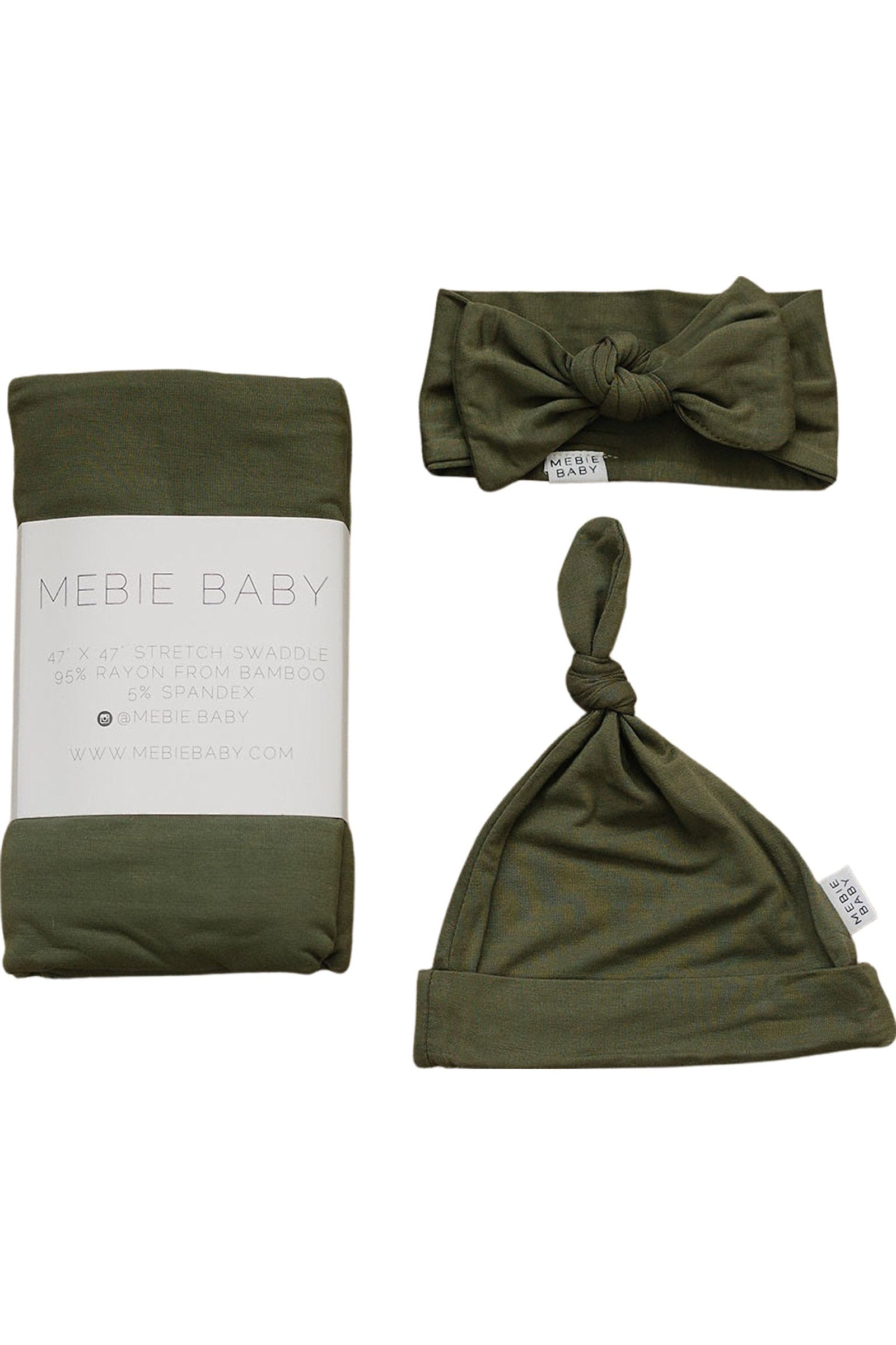 Olive Swaddle + Hat OR Head Wrap Set | Bamboo  | Baby Essentials
