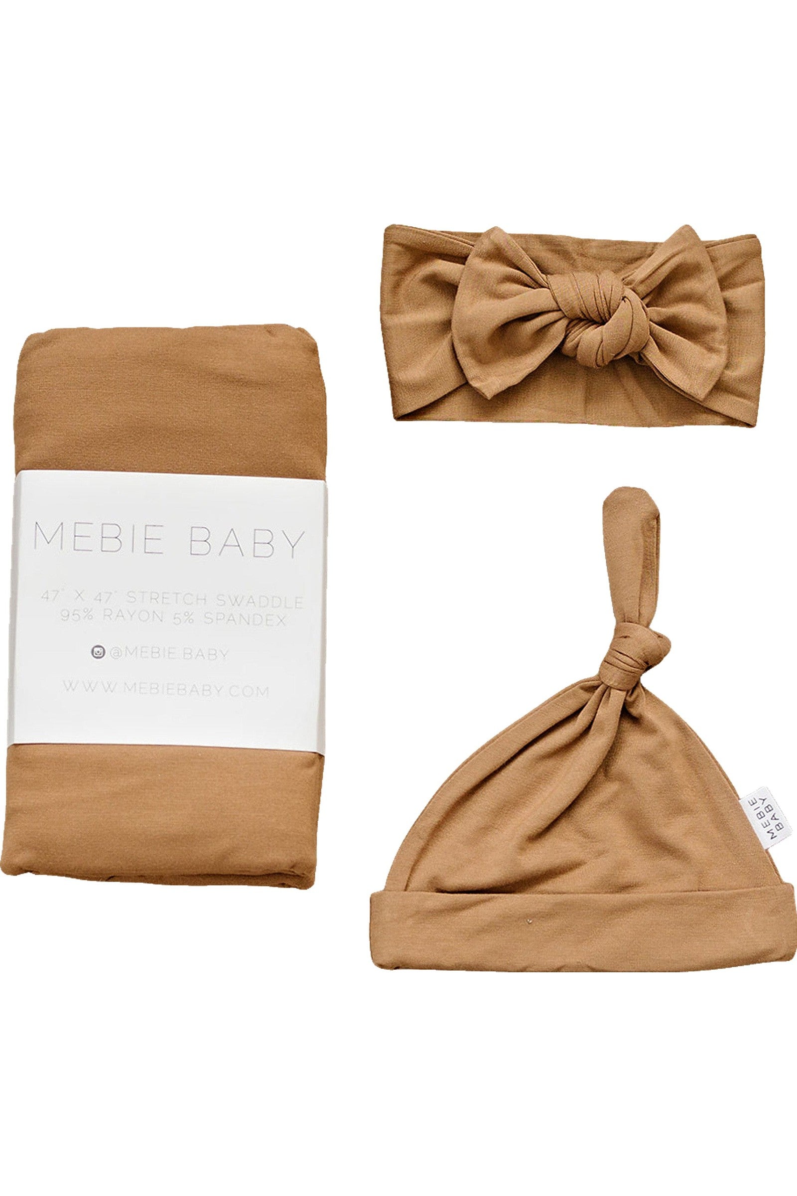 Mustard Swaddle Blanket + Hat OR Head Wrap Set, Bamboo, Baby Essentials