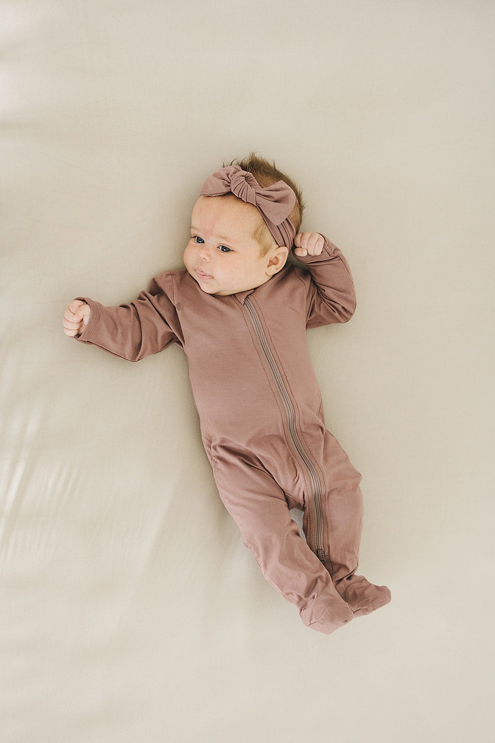 Plum Footed Zipper Pajama, Bamboo, Baby Essentials