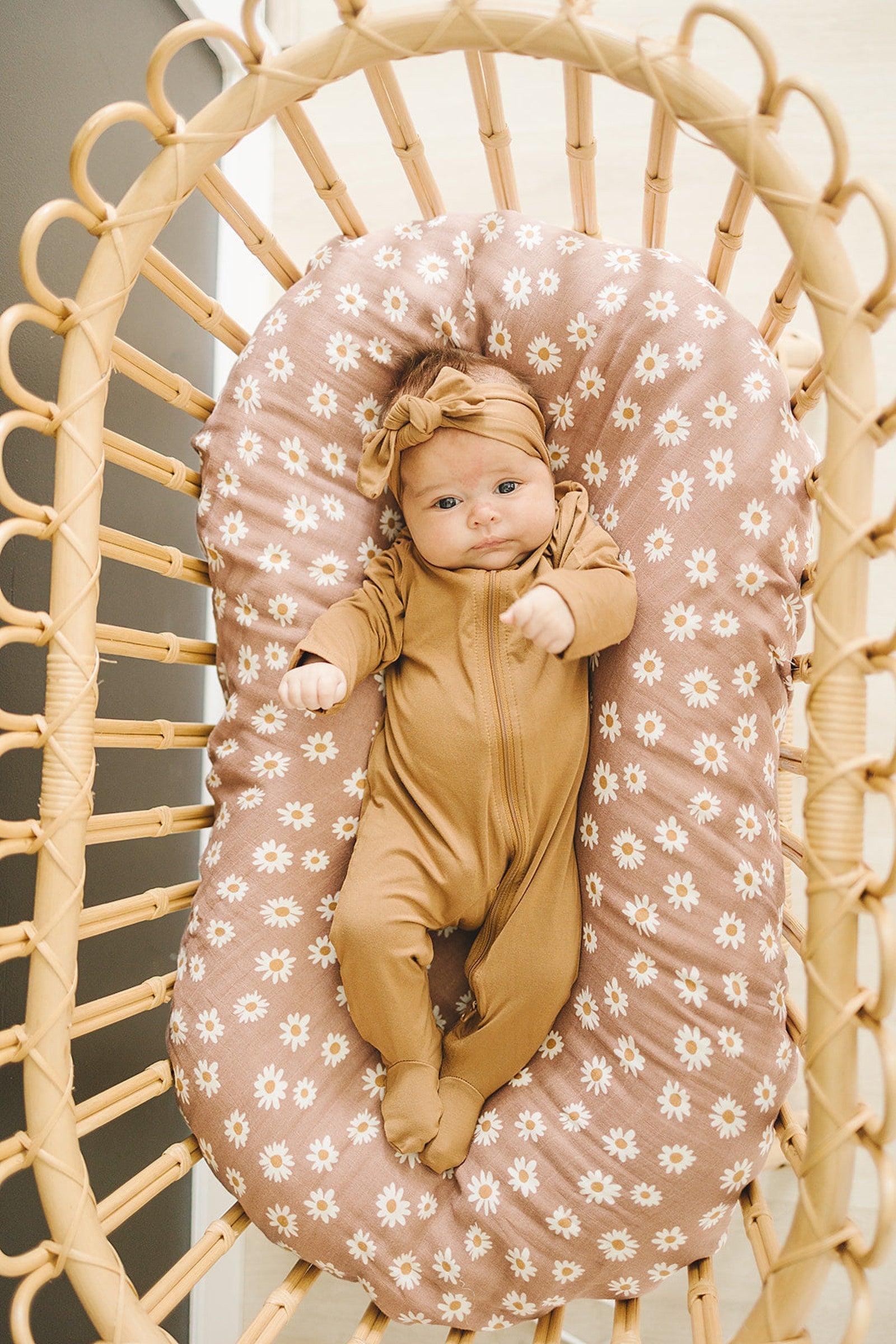 Mustard Footed Zipper Pajama, Bamboo, Baby Essentials
