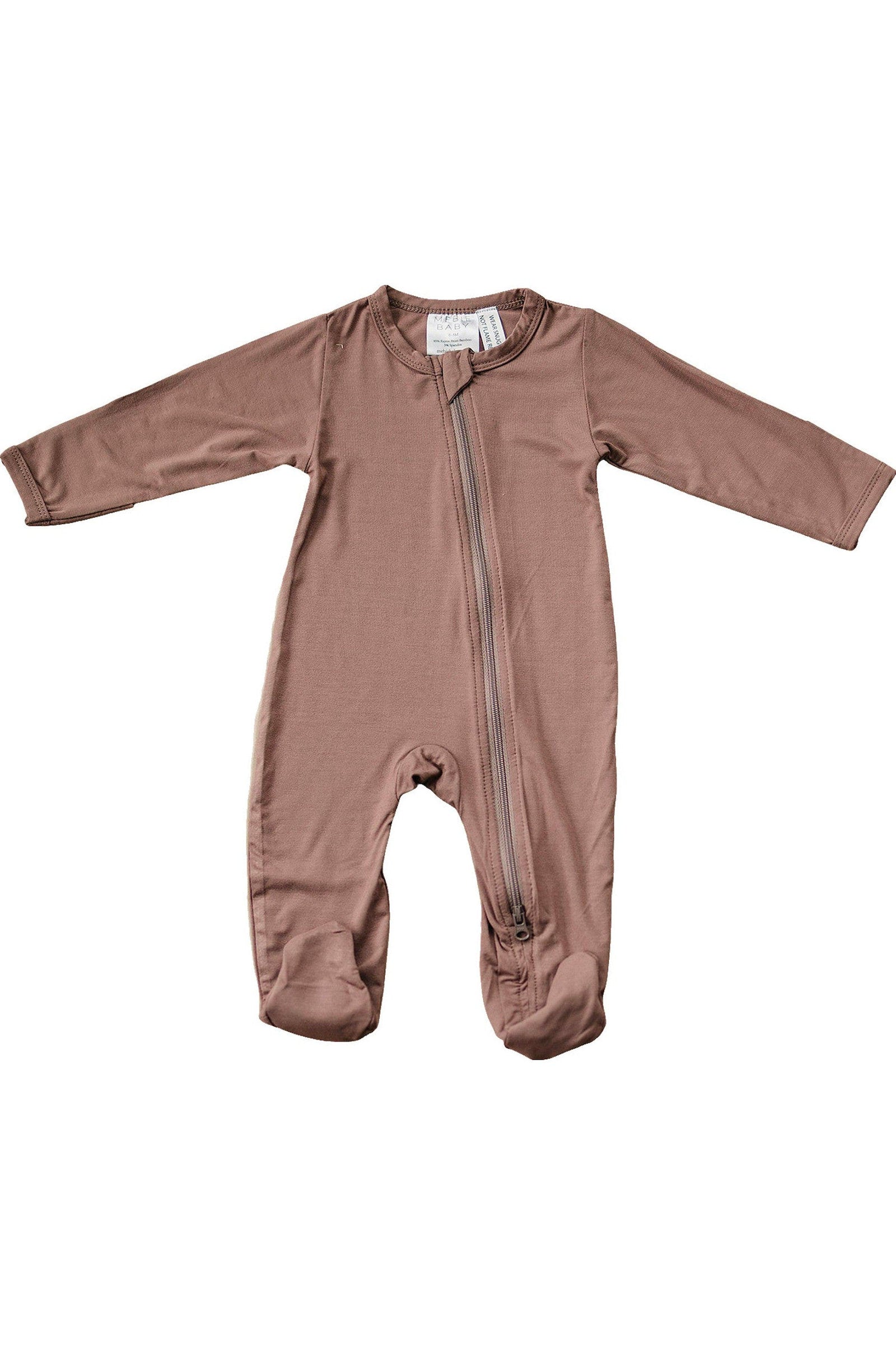 Plum Footed Zipper Pajama, Bamboo, Baby Essentials