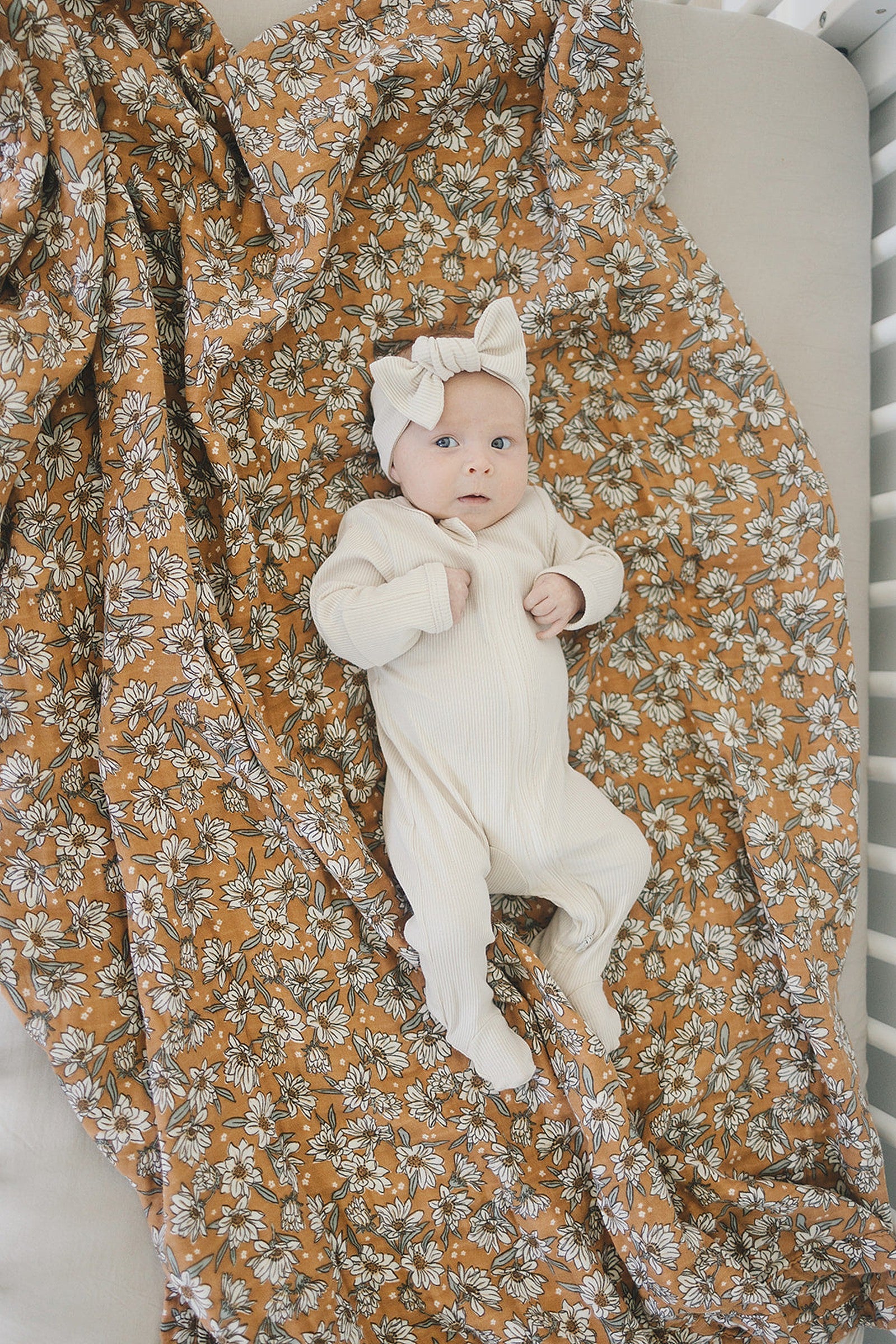 Magnolia Lightweight Muslin Crib Quilt, 100% Cotton, Baby Essentials