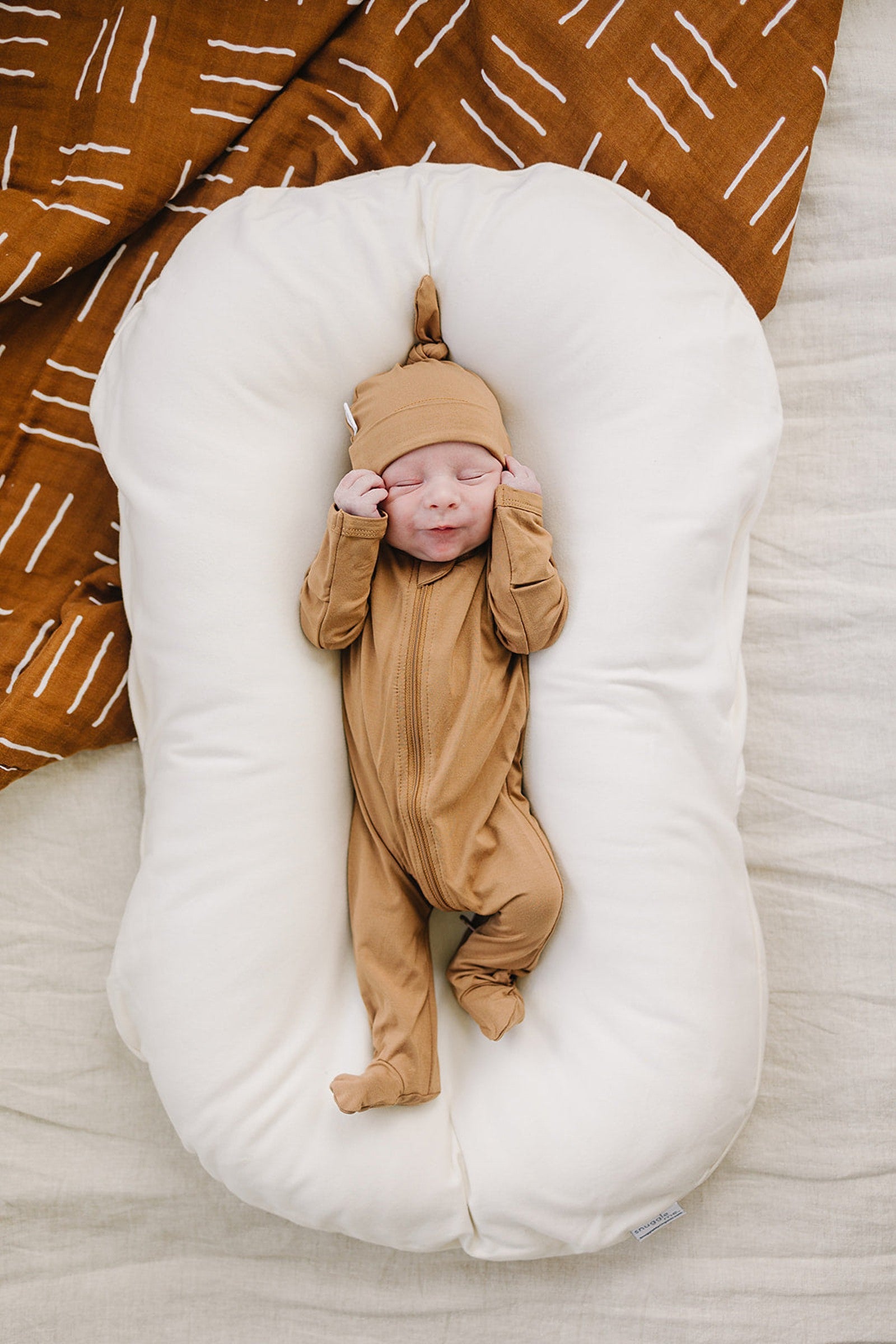 Mustard Newborn Knot Hat, Bamboo, Newborn, Baby Essentials