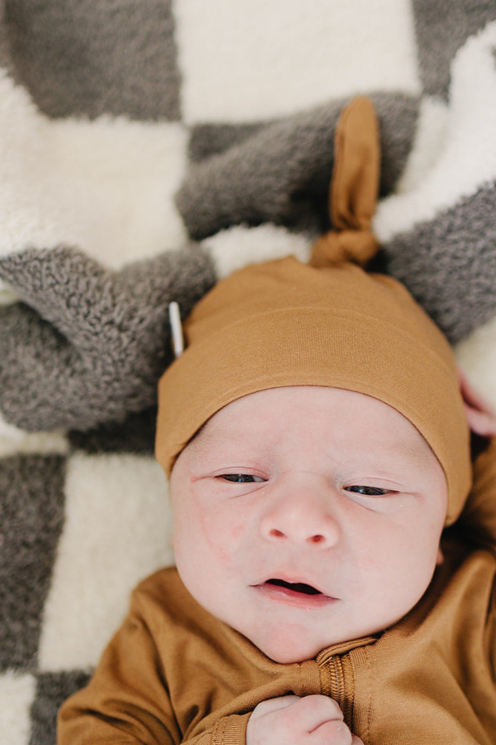 Mustard Newborn Knot Hat, Bamboo, Newborn, Baby Essentials