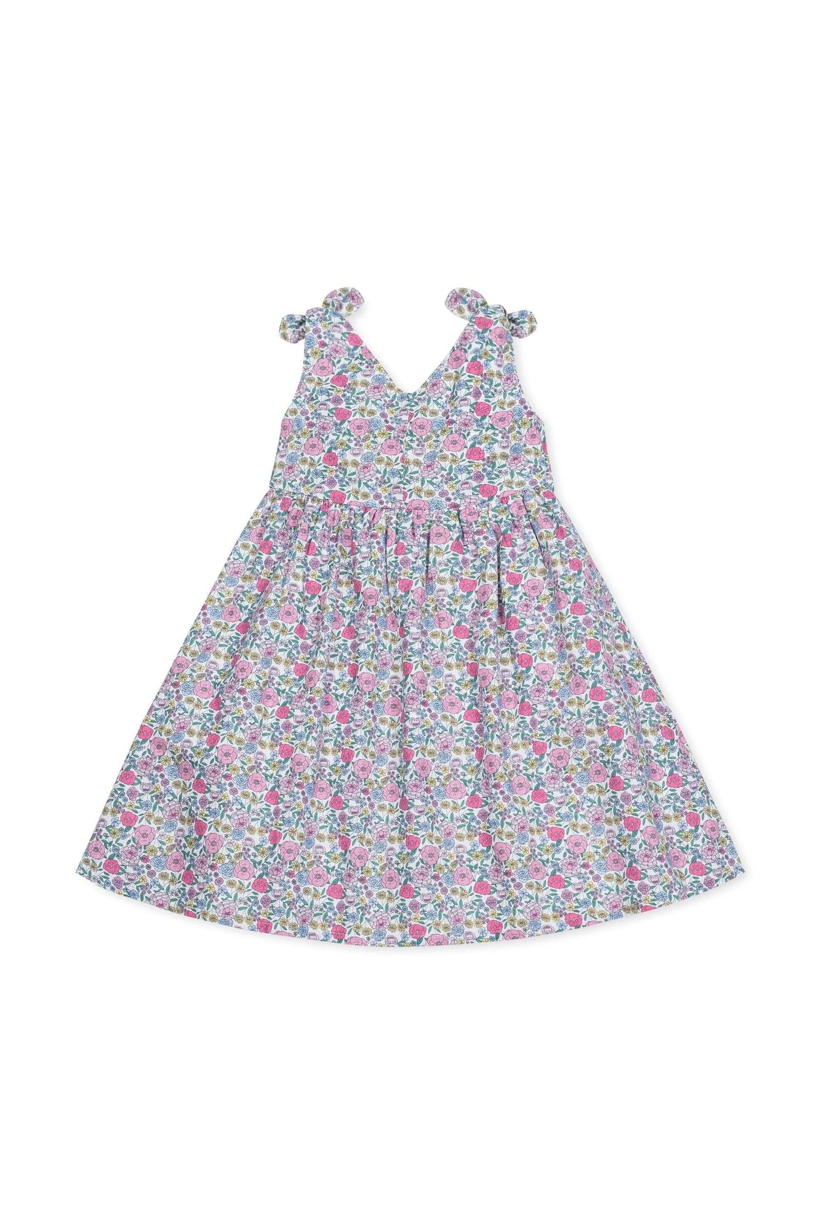 Linen Bow Shoulder Swing Dress for Girls, Floral, Toddler & Kids