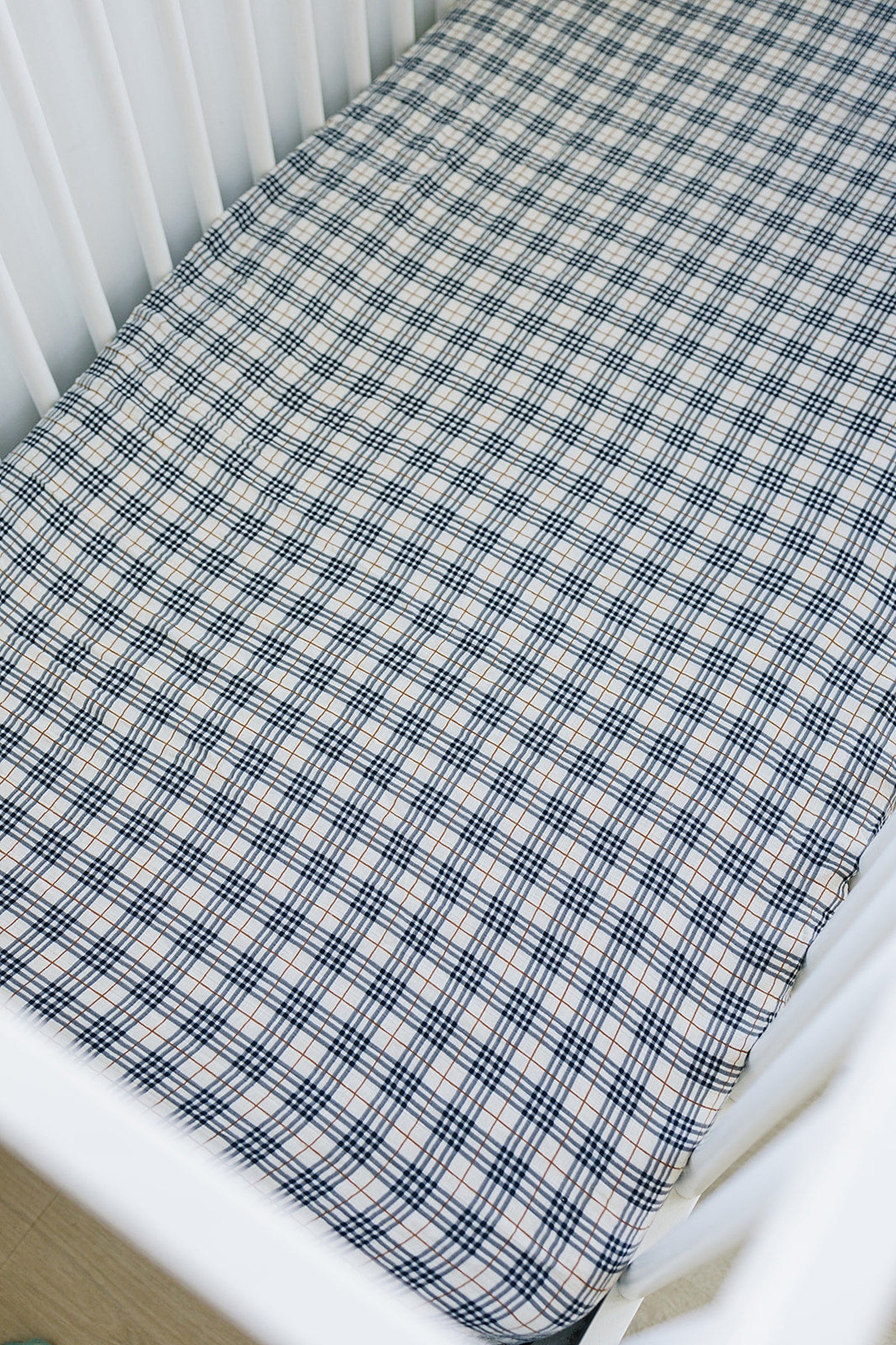 Vintage Plaid Muslin Crib Sheet, 100% Cotton, Baby Essentials