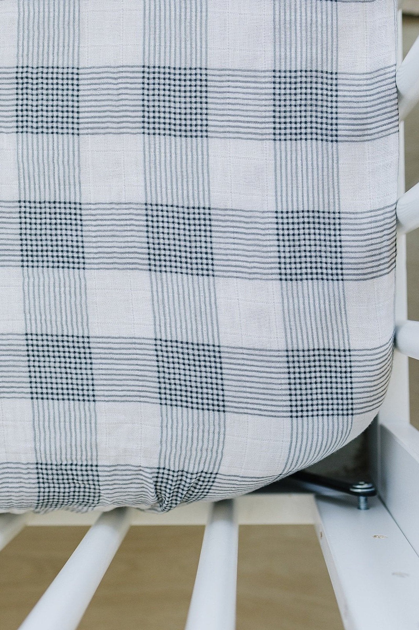 Coastal Plaid Muslin Crib Sheet, 100% Cotton, Baby Essentials