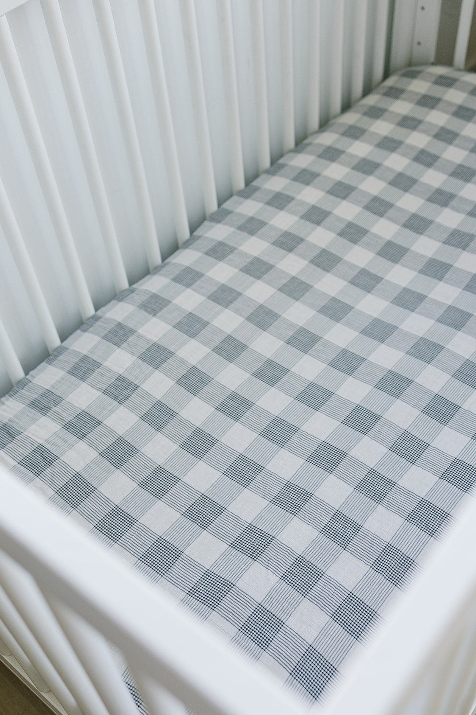 Coastal Plaid Muslin Crib Sheet, 100% Cotton, Baby Essentials