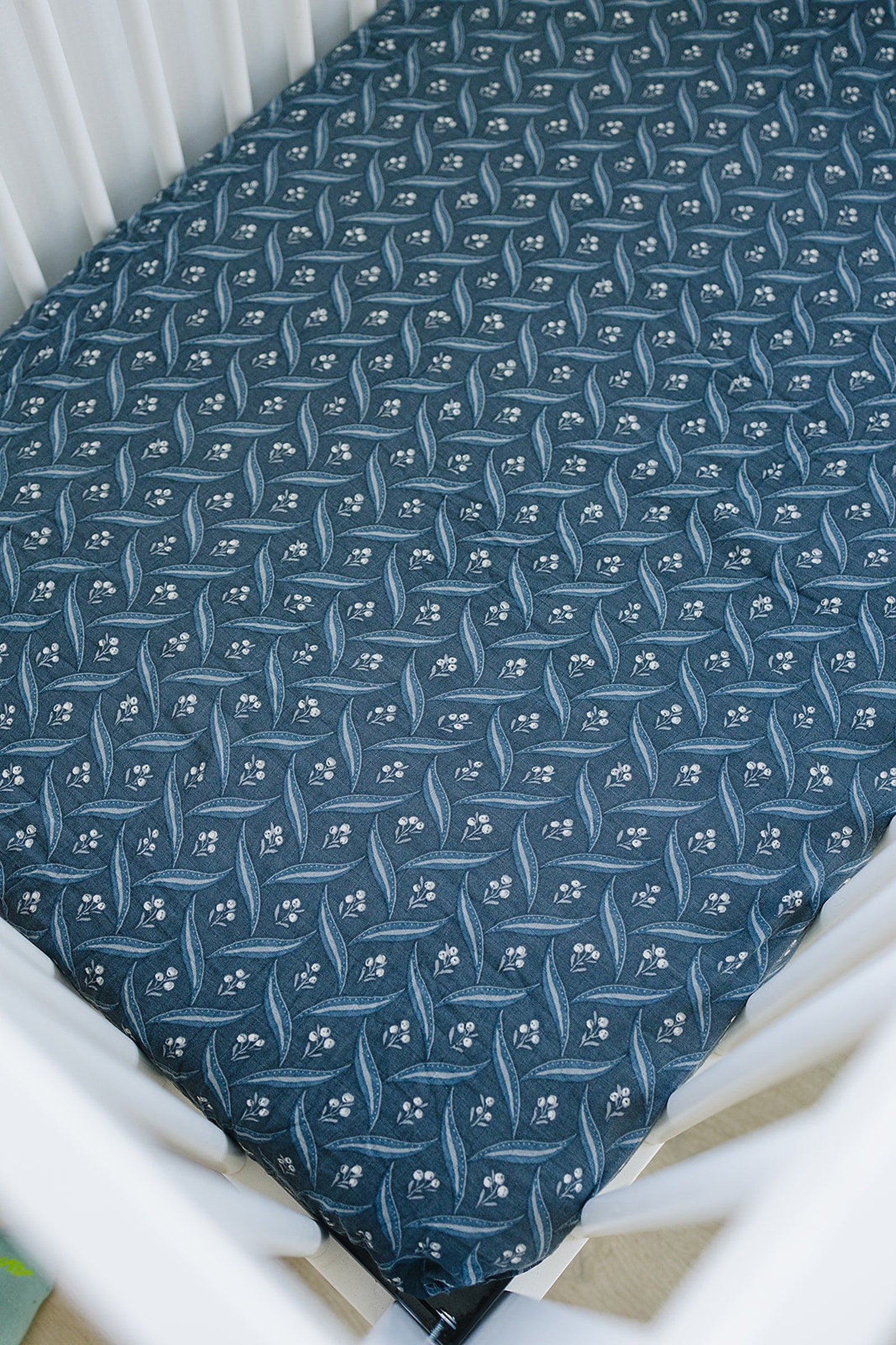 Navy Berry Muslin Crib Sheet, 100% Cotton, Baby Essentials