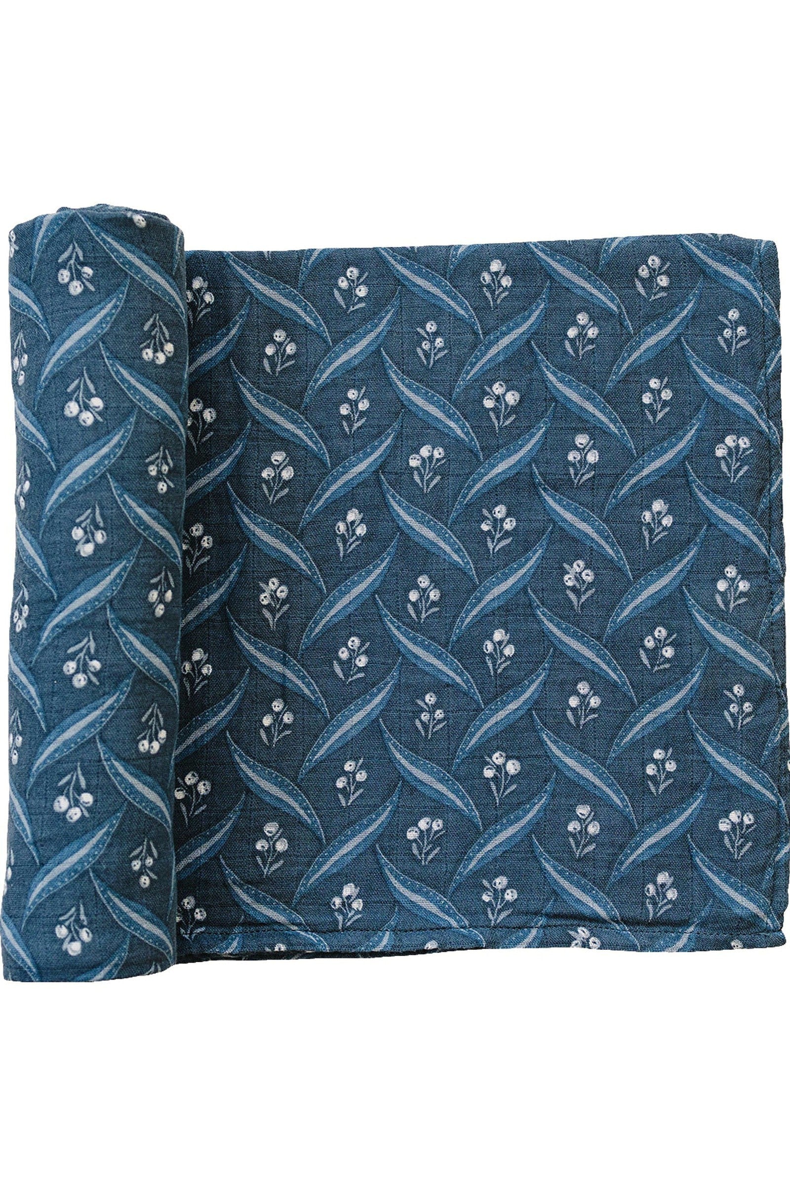 Navy Berry Muslin Swaddle Blanket, 100% Cotton, Baby Essentials