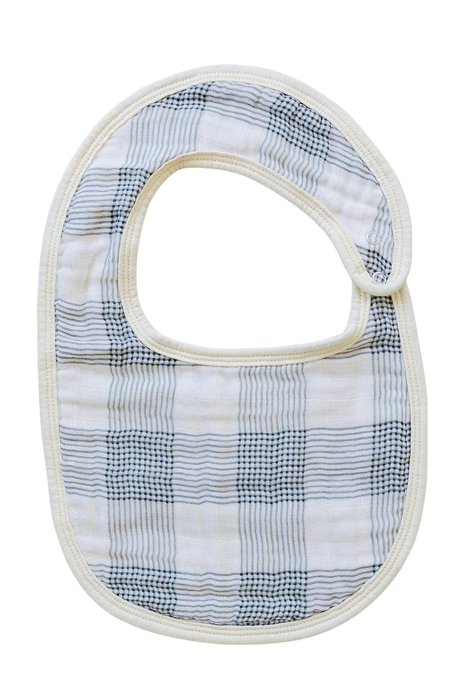 Coastal Plaid Classic Muslin Bib, 100% Cotton, Baby Essentials