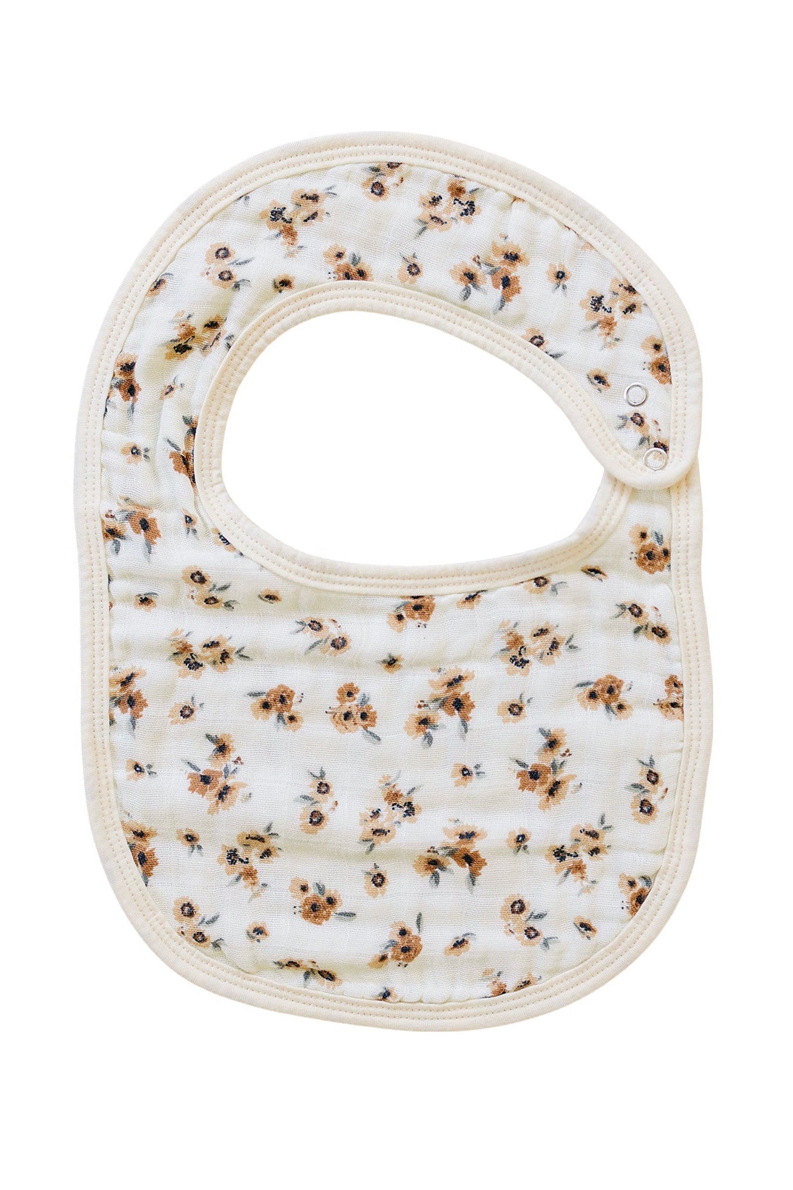 Autumn Bloom Classic Muslin Bib, 100% Cotton, Baby Essentials