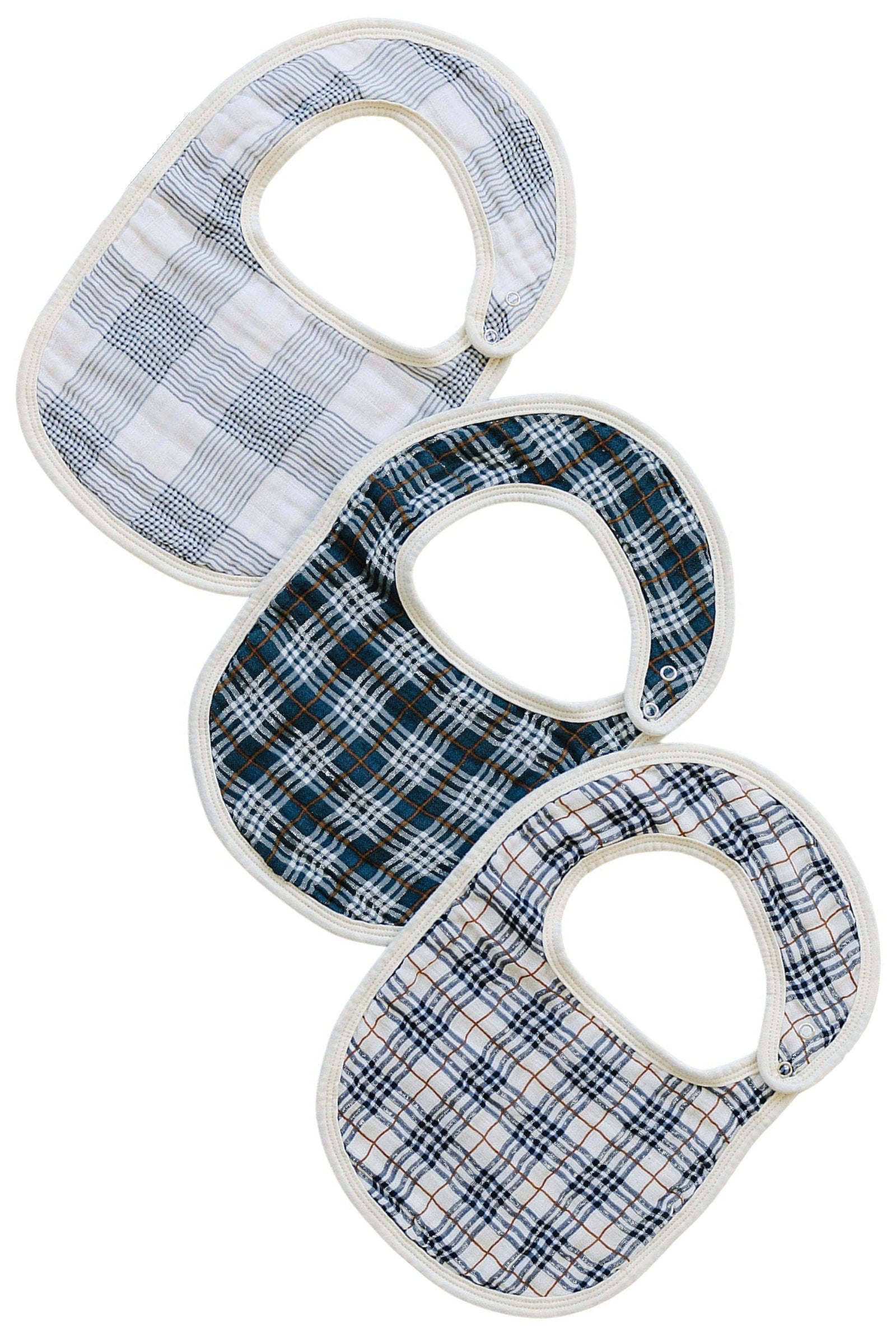 Vintage Plaid Classic Muslin Bib, 100% Cotton, Baby Essentials