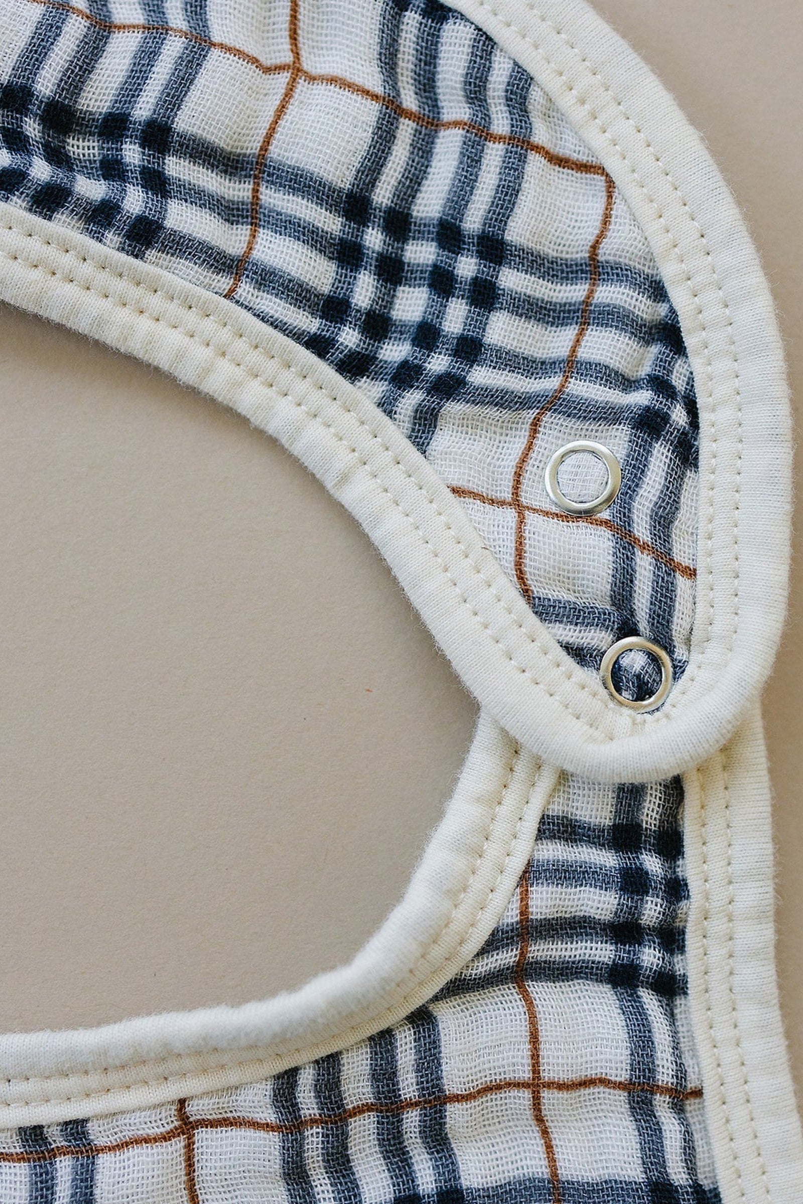 Vintage Plaid Classic Muslin Bib, 100% Cotton, Baby Essentials