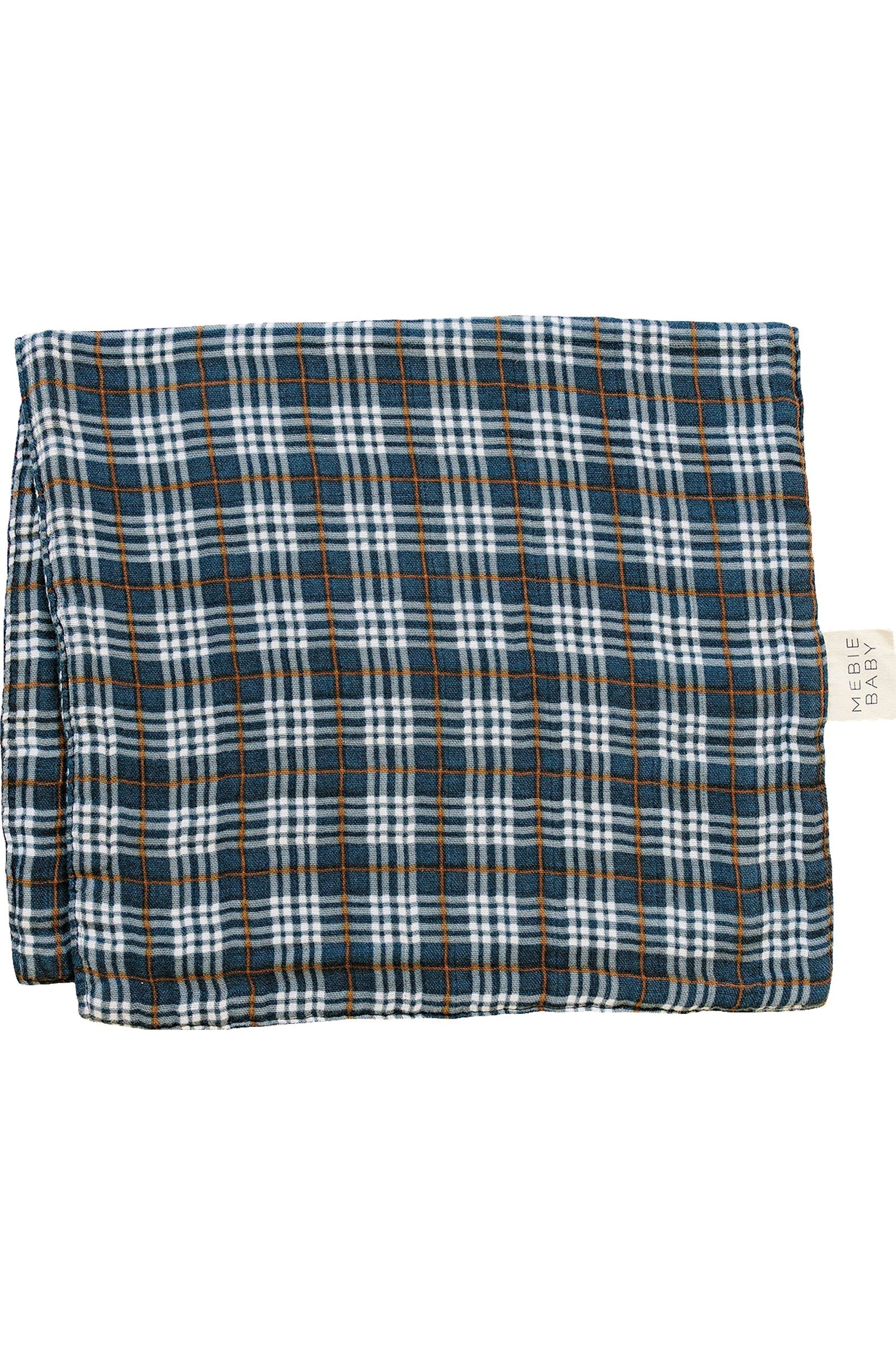 Navy Plaid Muslin Burp Cloth, 100% Cotton, Baby Essentials