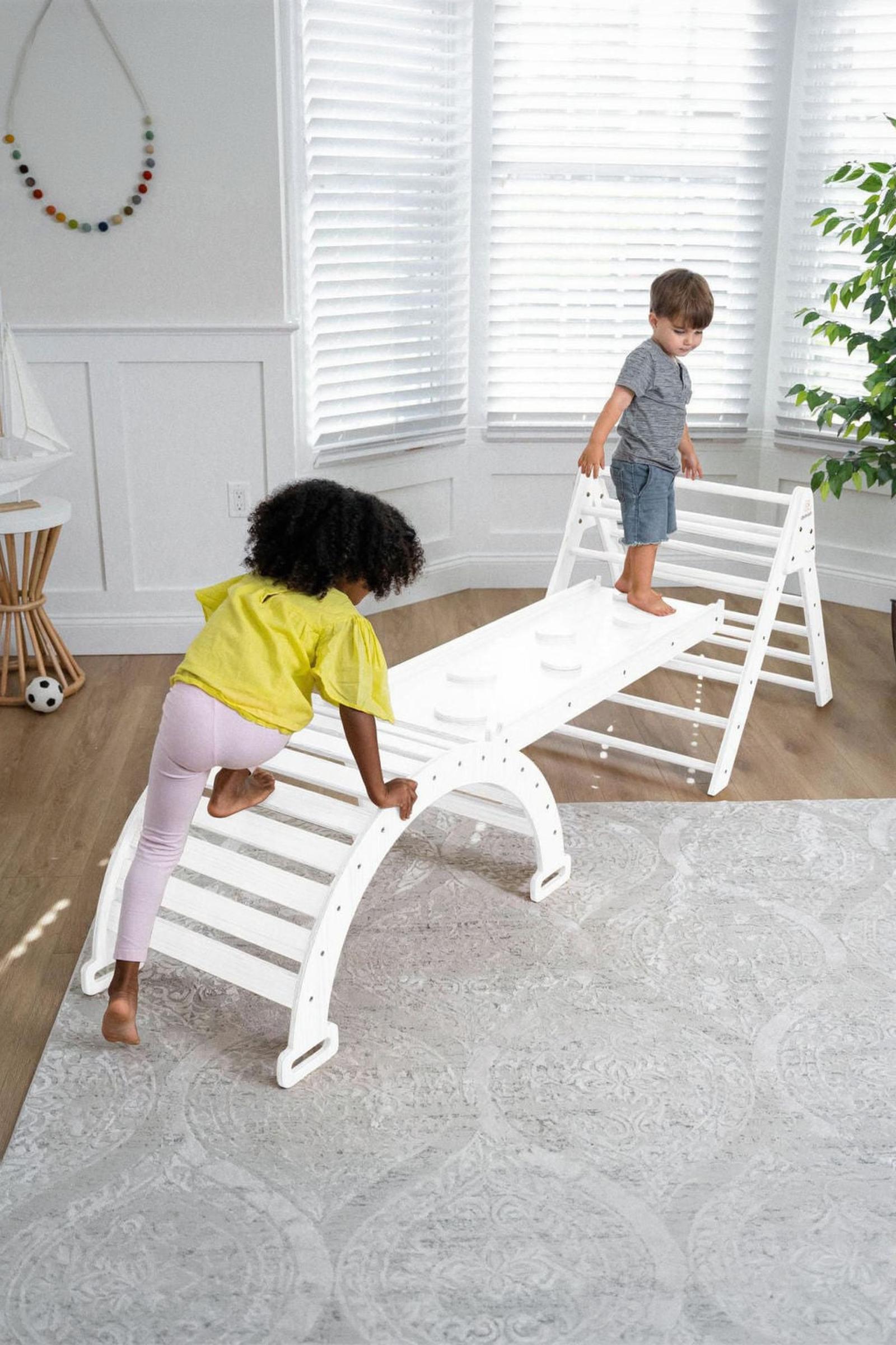 Hazel Baby & Toddler Gym, Pikler Triangle, Slide & Rocker Playset