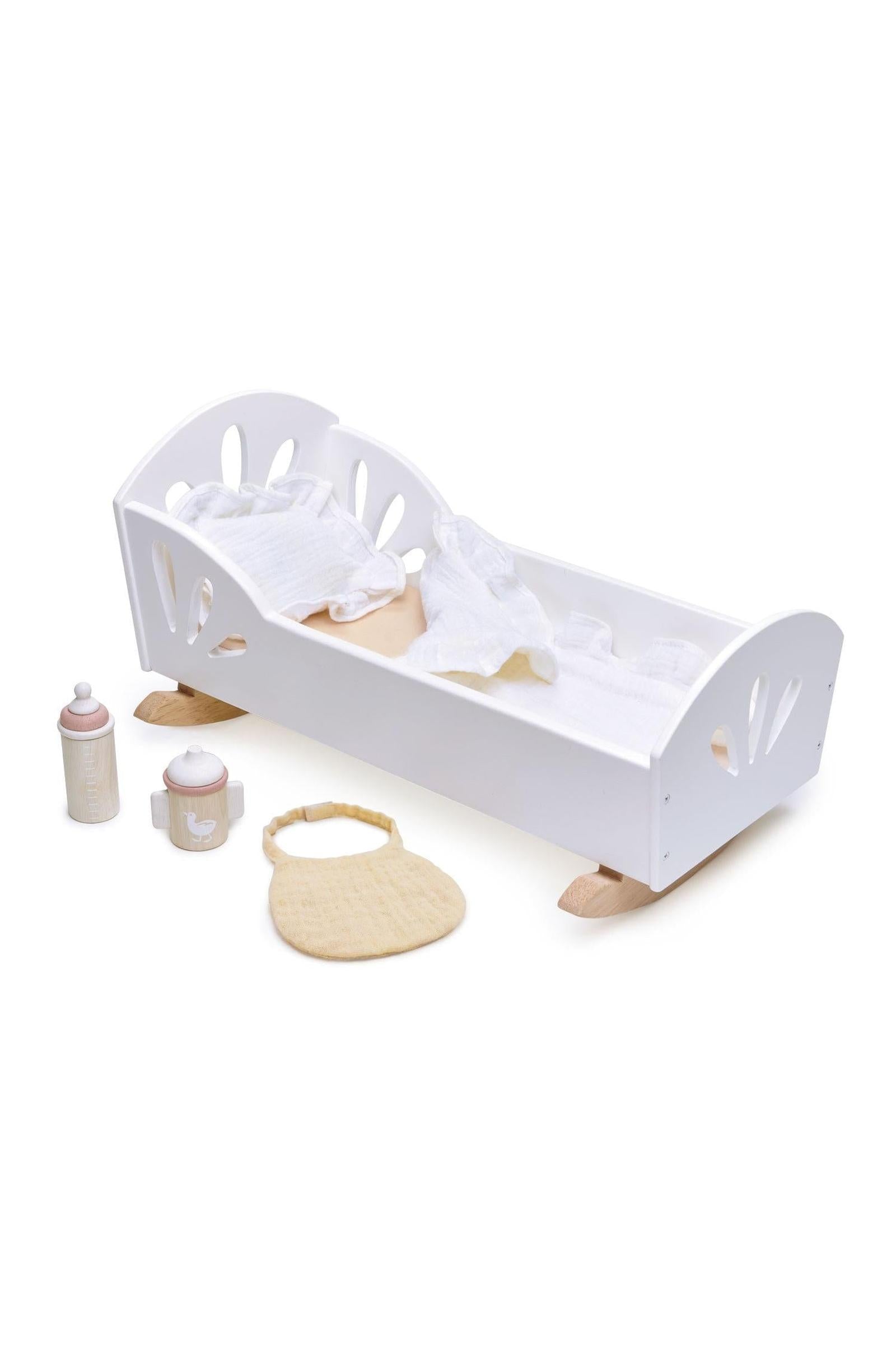Sweet Swan Wooden Doll Bed
