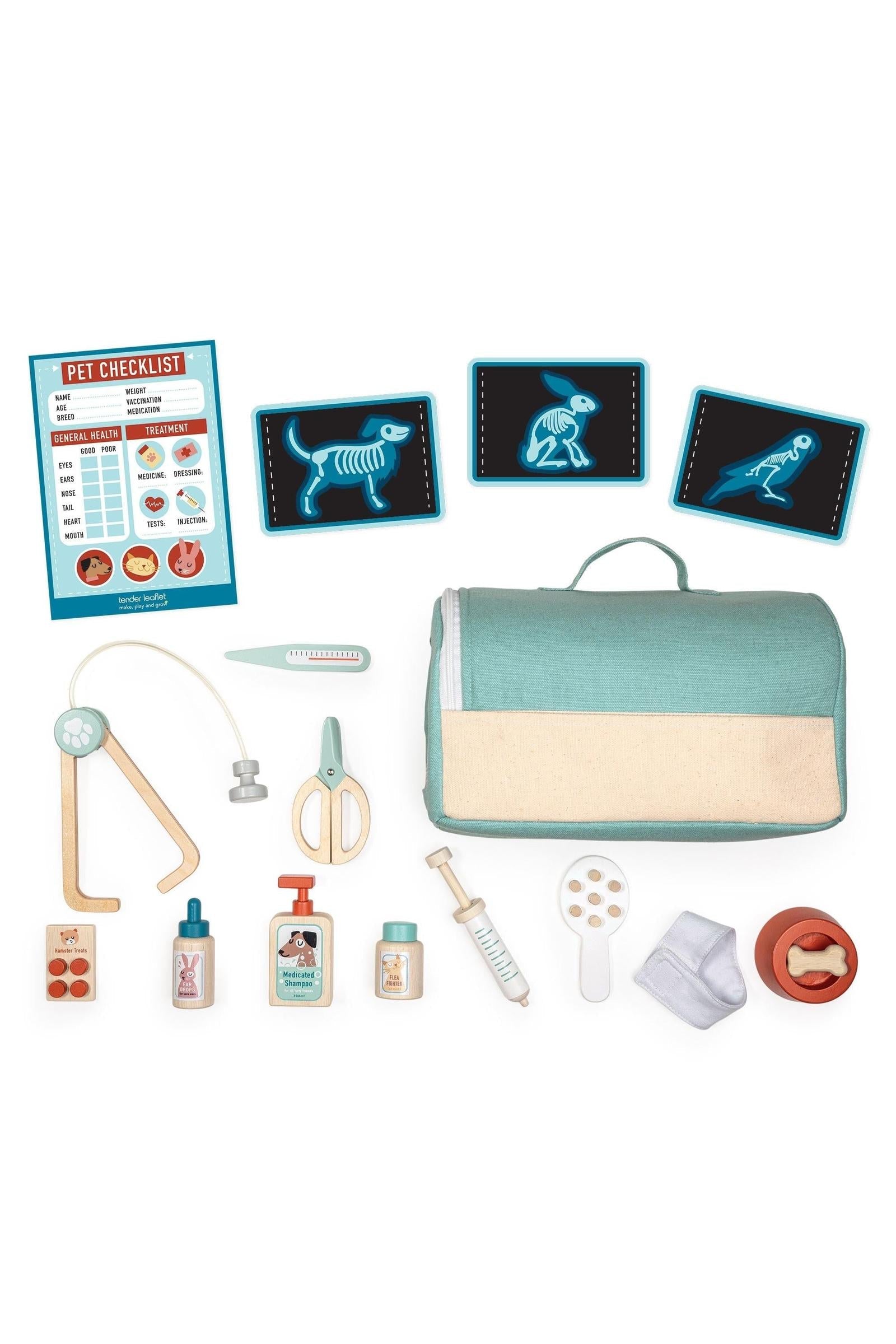 Animal Rescue Vet Case, Wooden Pretend Play Veterinary Set