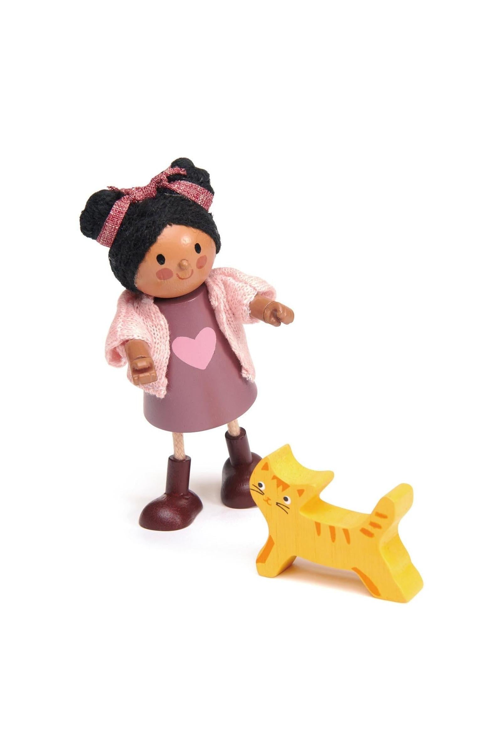 The Forrester Doll Family, Wooden Dollhouse Family & Pets Set