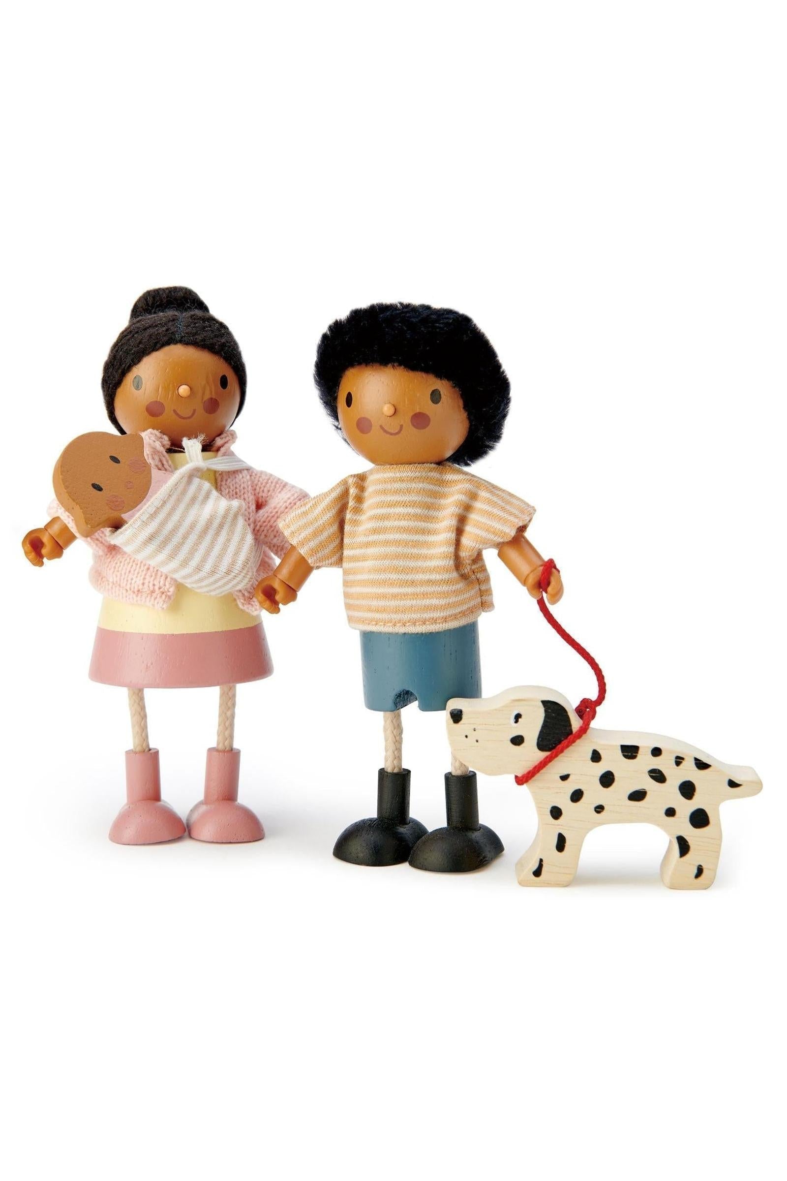 The Forrester Doll Family, Wooden Dollhouse Family & Pets Set