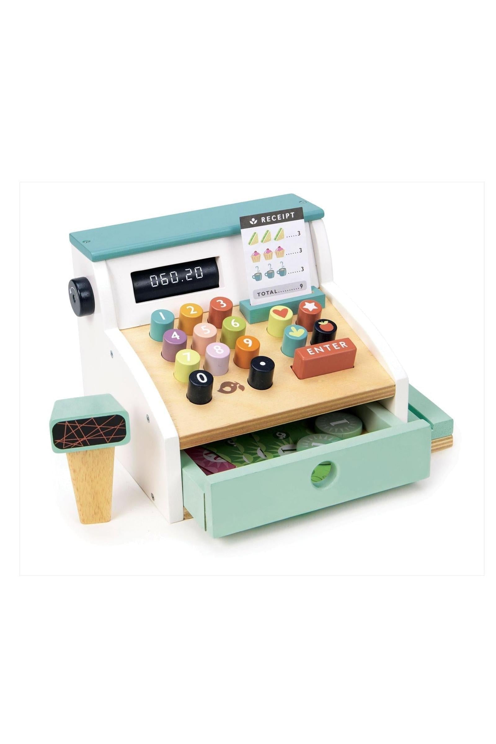Wooden Toy Cash Register for Pretend Play