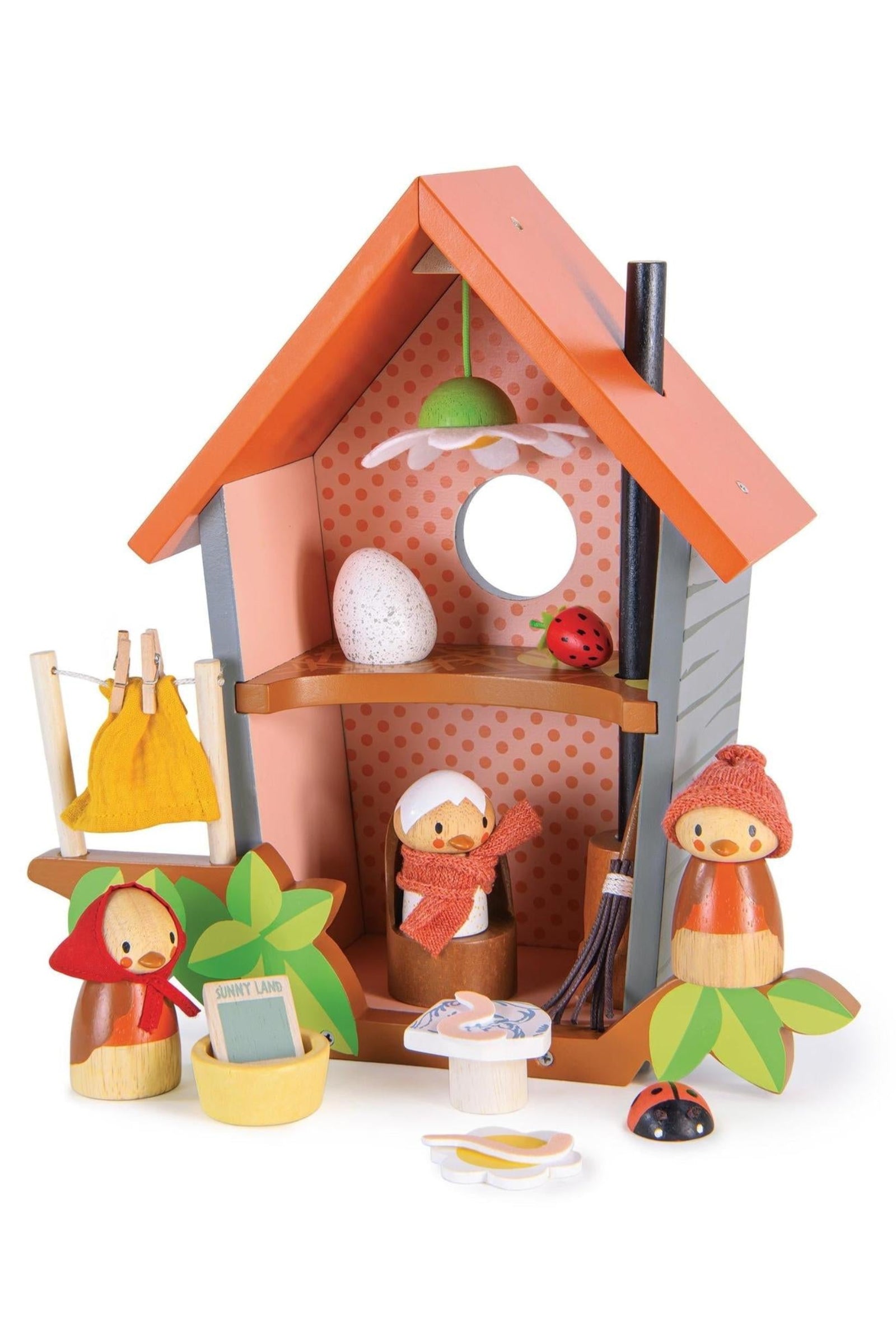 Robin's Nest Box Wooden Birdhouse Play Set