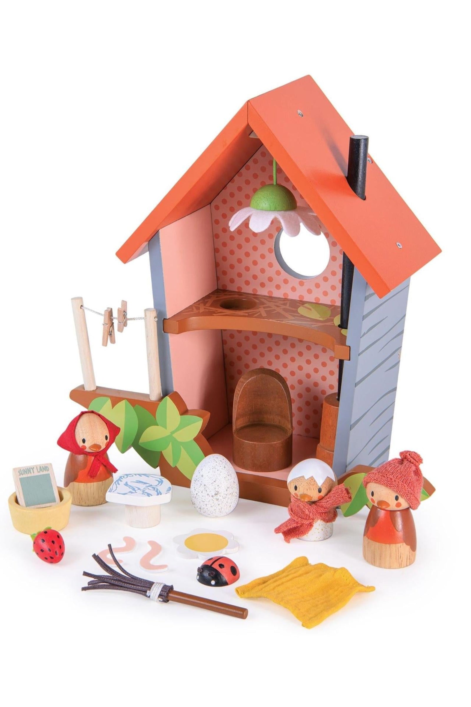 Robin's Nest Box Wooden Birdhouse Play Set