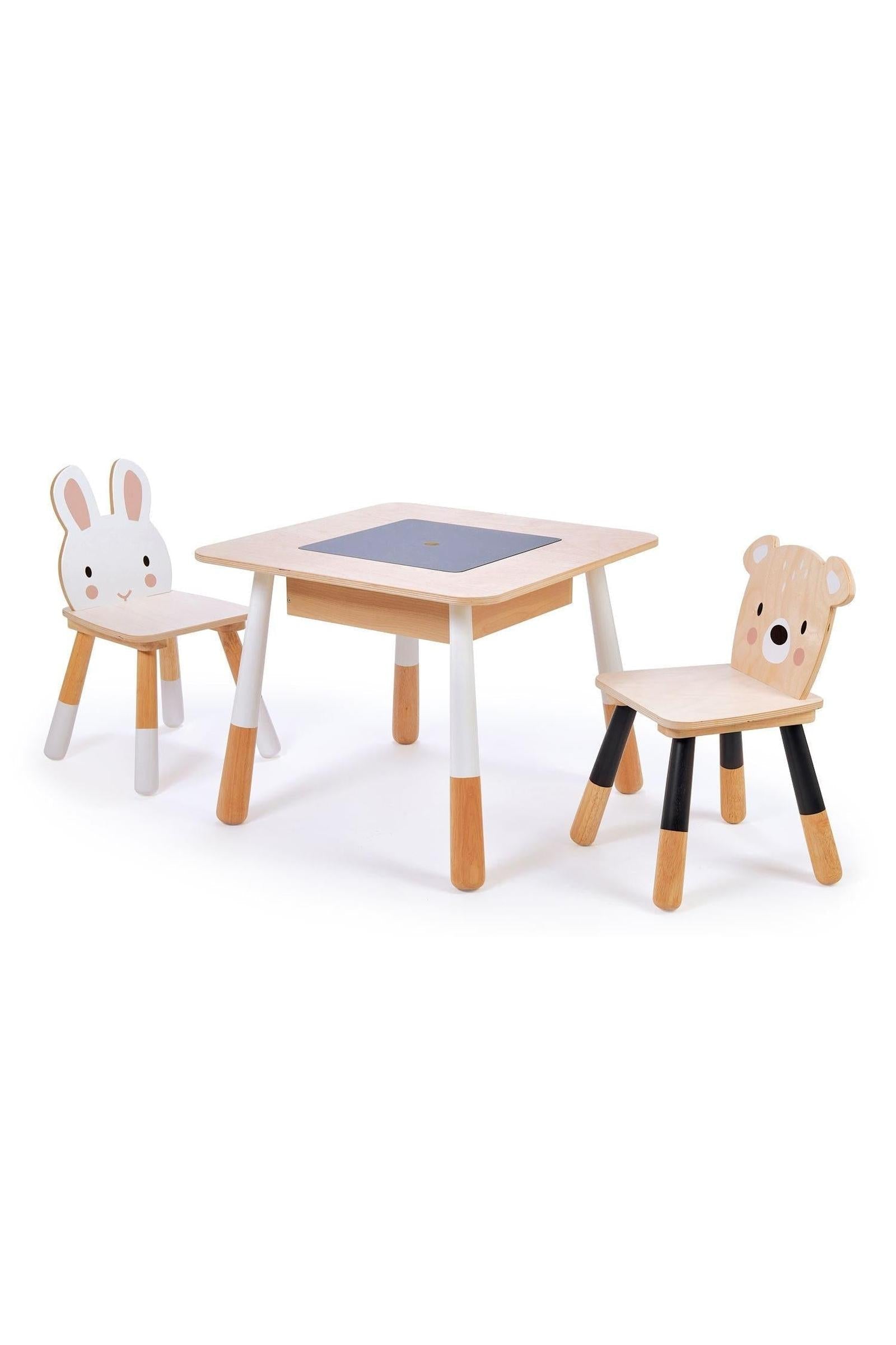 Forest Table & Animal Chair Set with Chalkboard Storage, Toddler Furniture