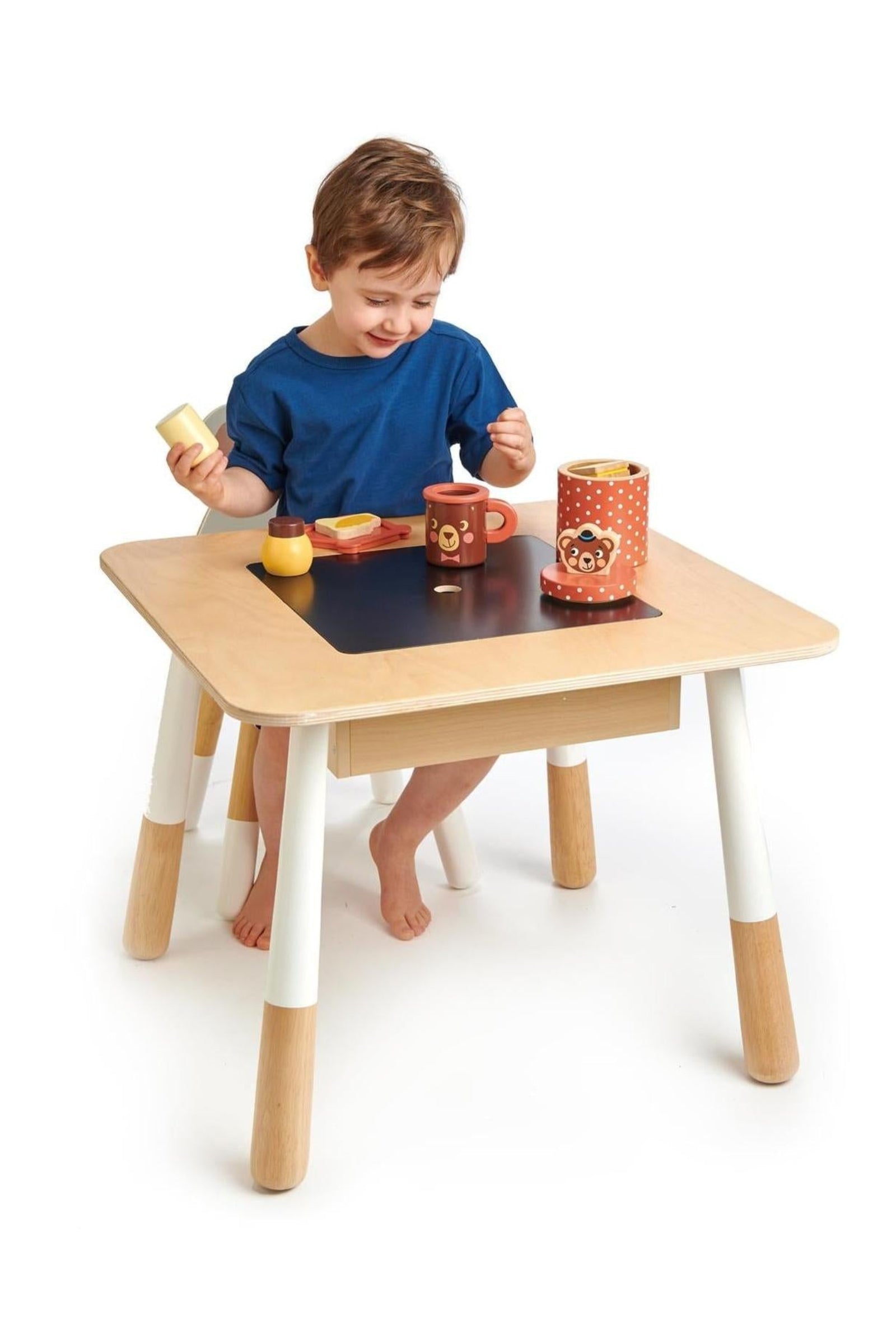 Forest Activity Table with Chalkboard Storage, Toddler Wooden Furniture