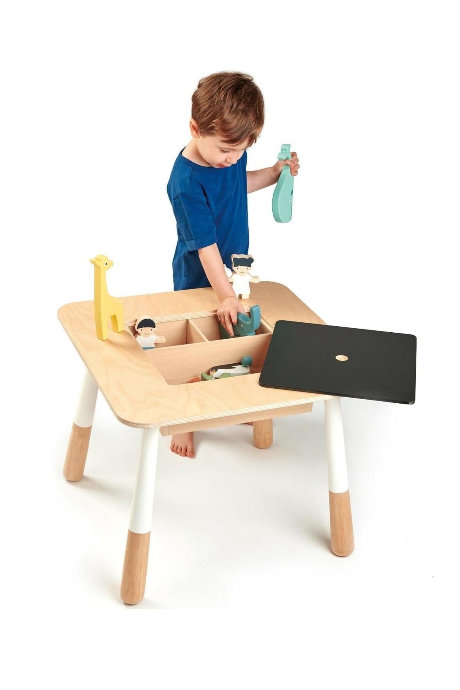Forest Activity Table with Chalkboard Storage, Toddler Wooden Furniture
