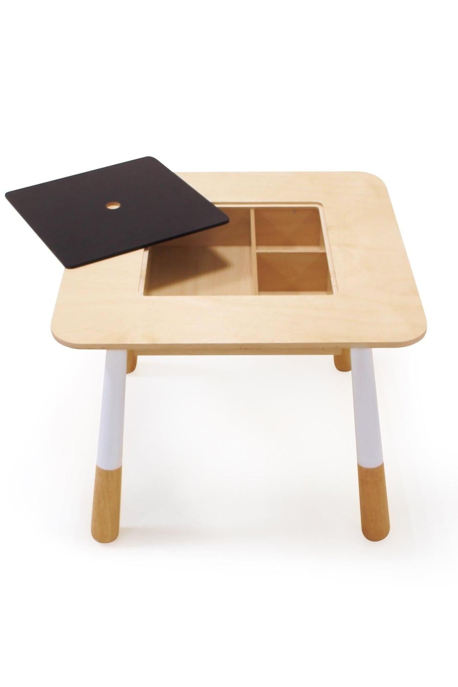Forest Activity Table with Chalkboard Storage, Toddler Wooden Furniture