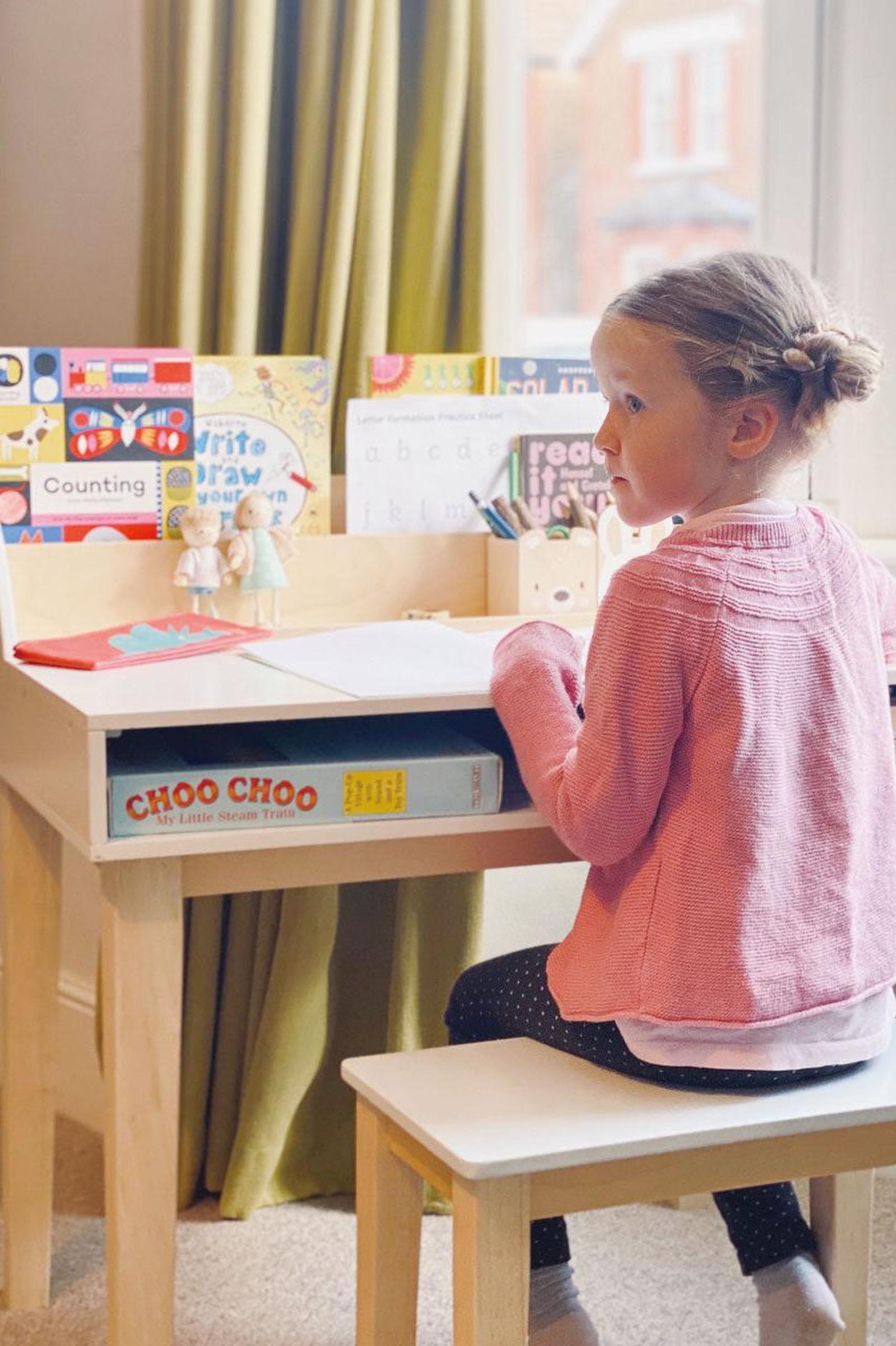 Tender Leaf Forest Animals Desk and Chair, Toddler Furniture, Sustainably Built