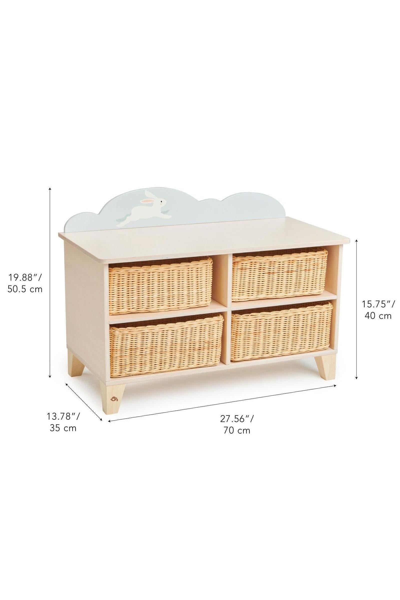 Bunny Storage Unit, Wooden Toddler Bookcase & Toy Storage