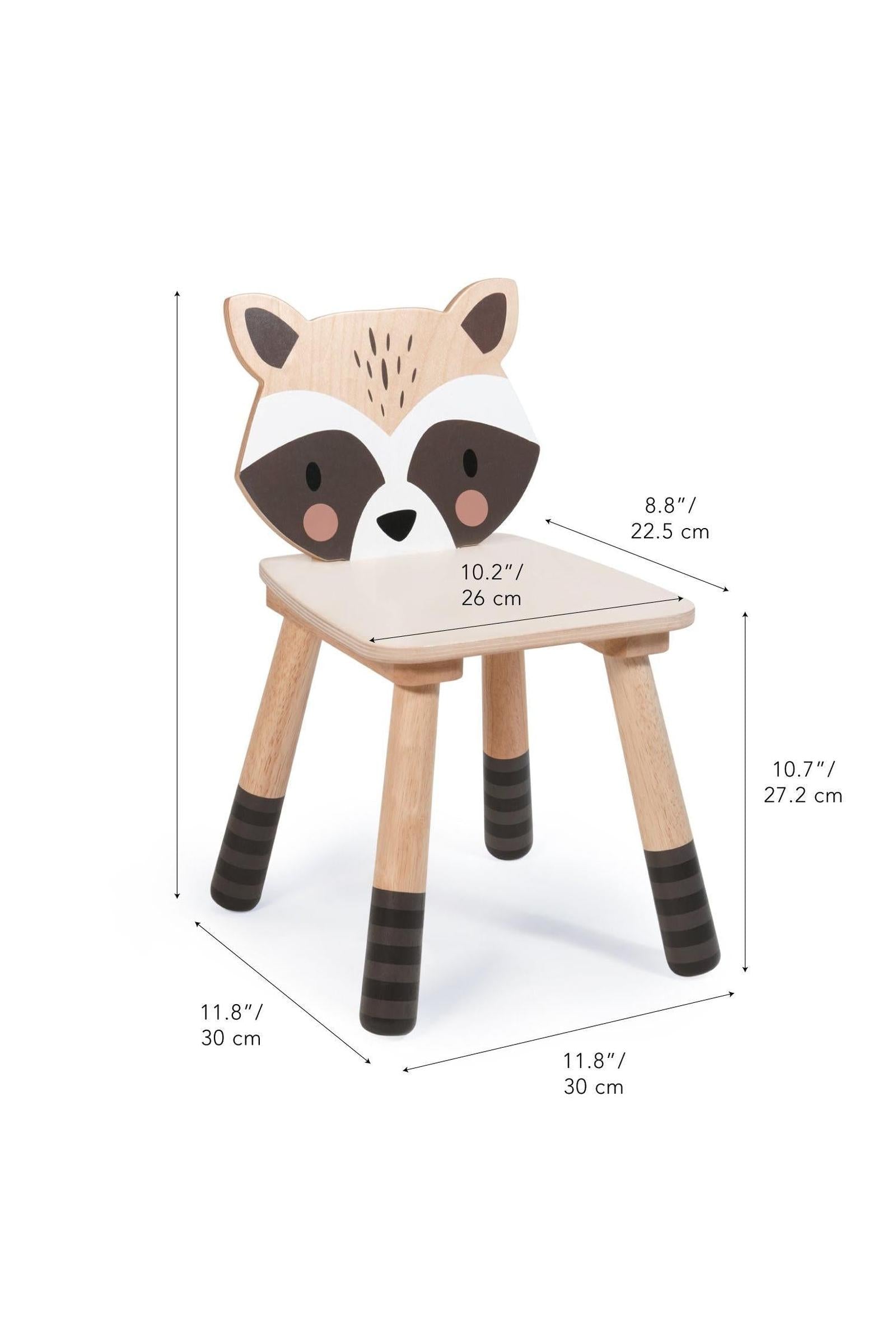 Tender Leaf Forest Raccoon Chair, Toddler Furniture, Sustainably Built