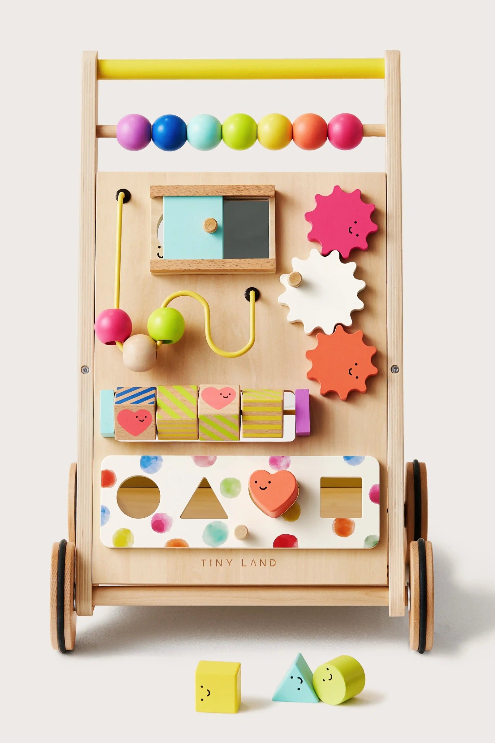 Rainbow Wooden Baby Walker, Montessori Development Toy, Toddlers