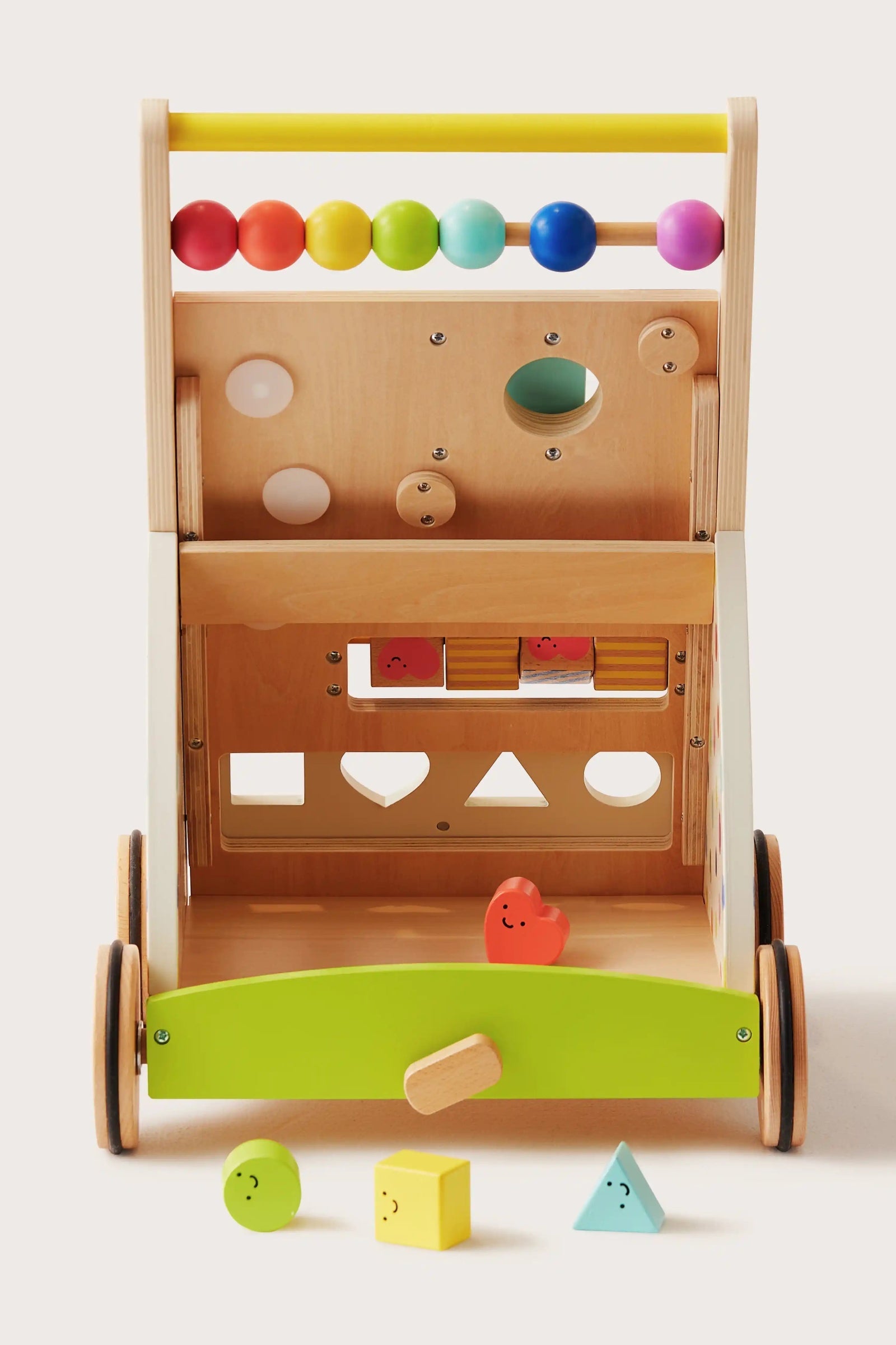 Rainbow Wooden Baby Walker, Montessori Development Toy, Toddlers