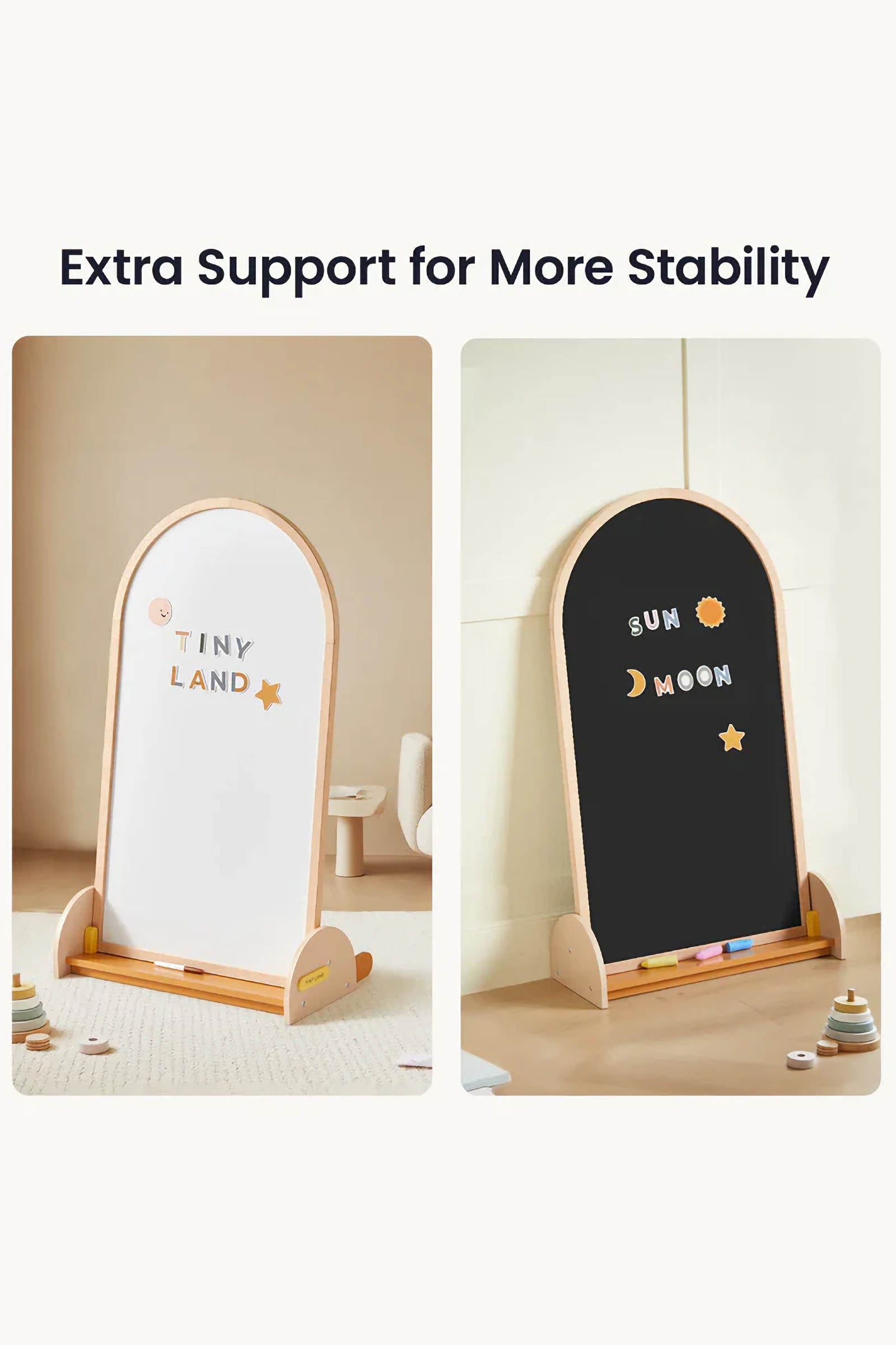 2-in-1 Double-Sided Arched Magnet Chalkboard