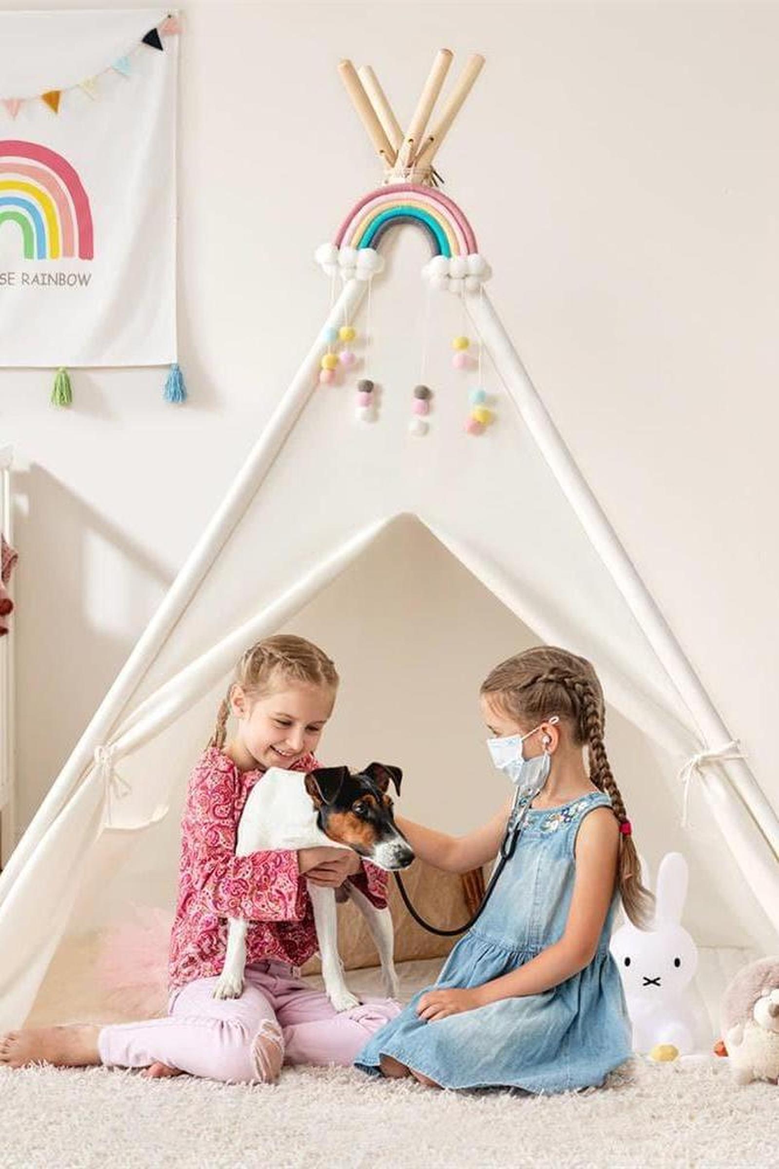 Teepee Tent for Kids with Mat – Indoor Play Tent with Floor Mat