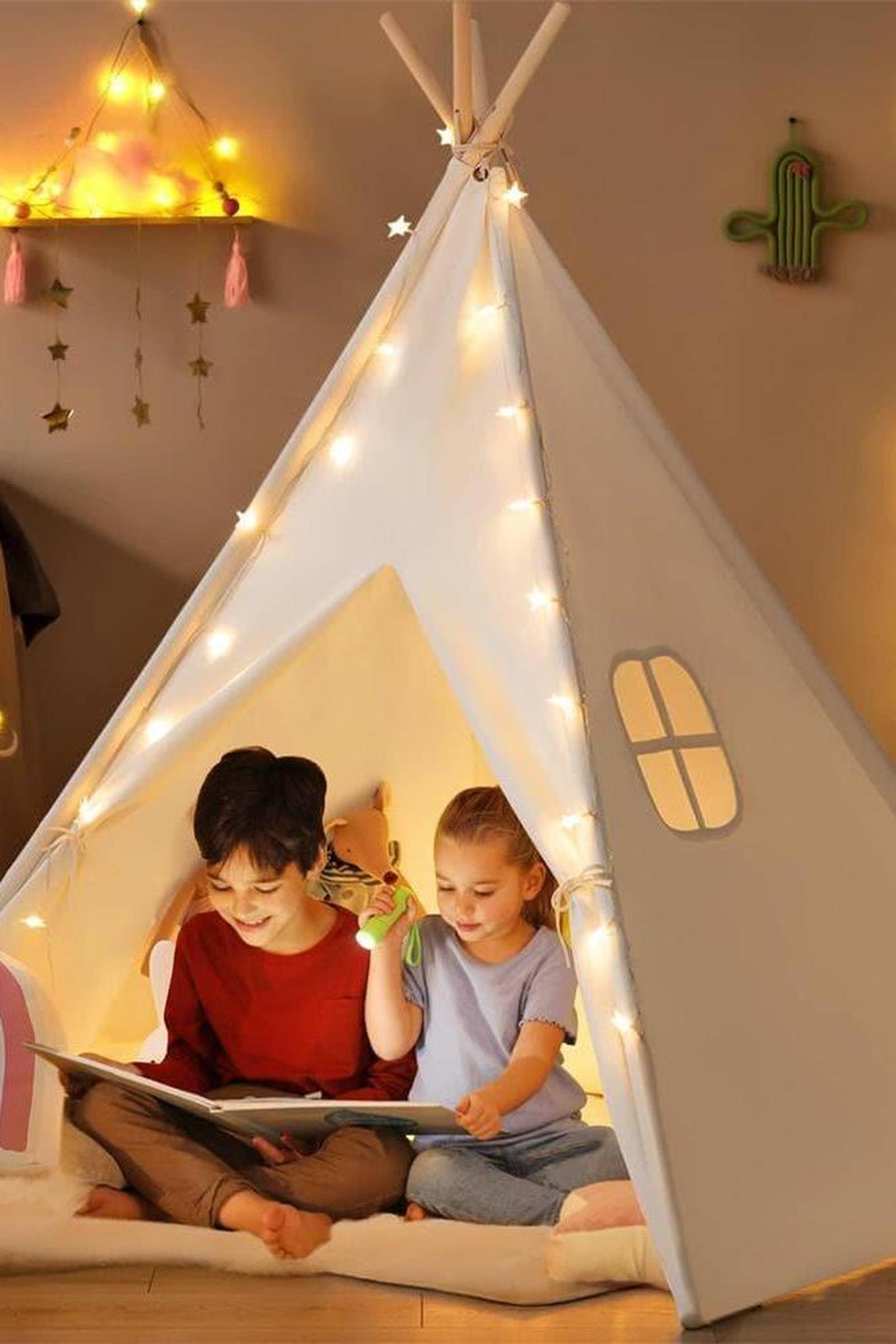 Teepee Tent for Kids with Mat – Indoor Play Tent with Floor Mat