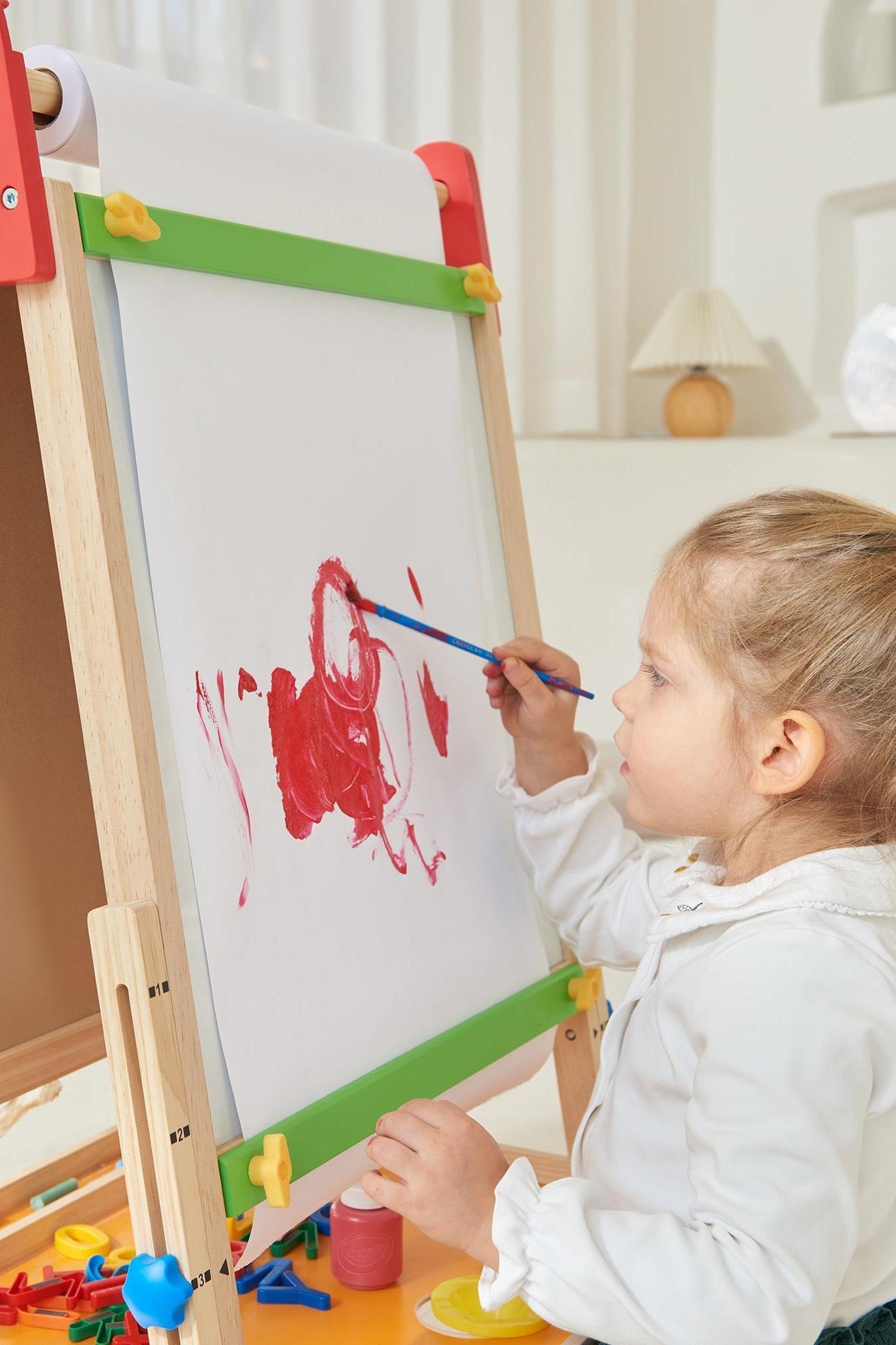 3-in-1 Art Easel, for Kids, Chalk Board, Magnetic Whiteboard, Art Paper Holder
