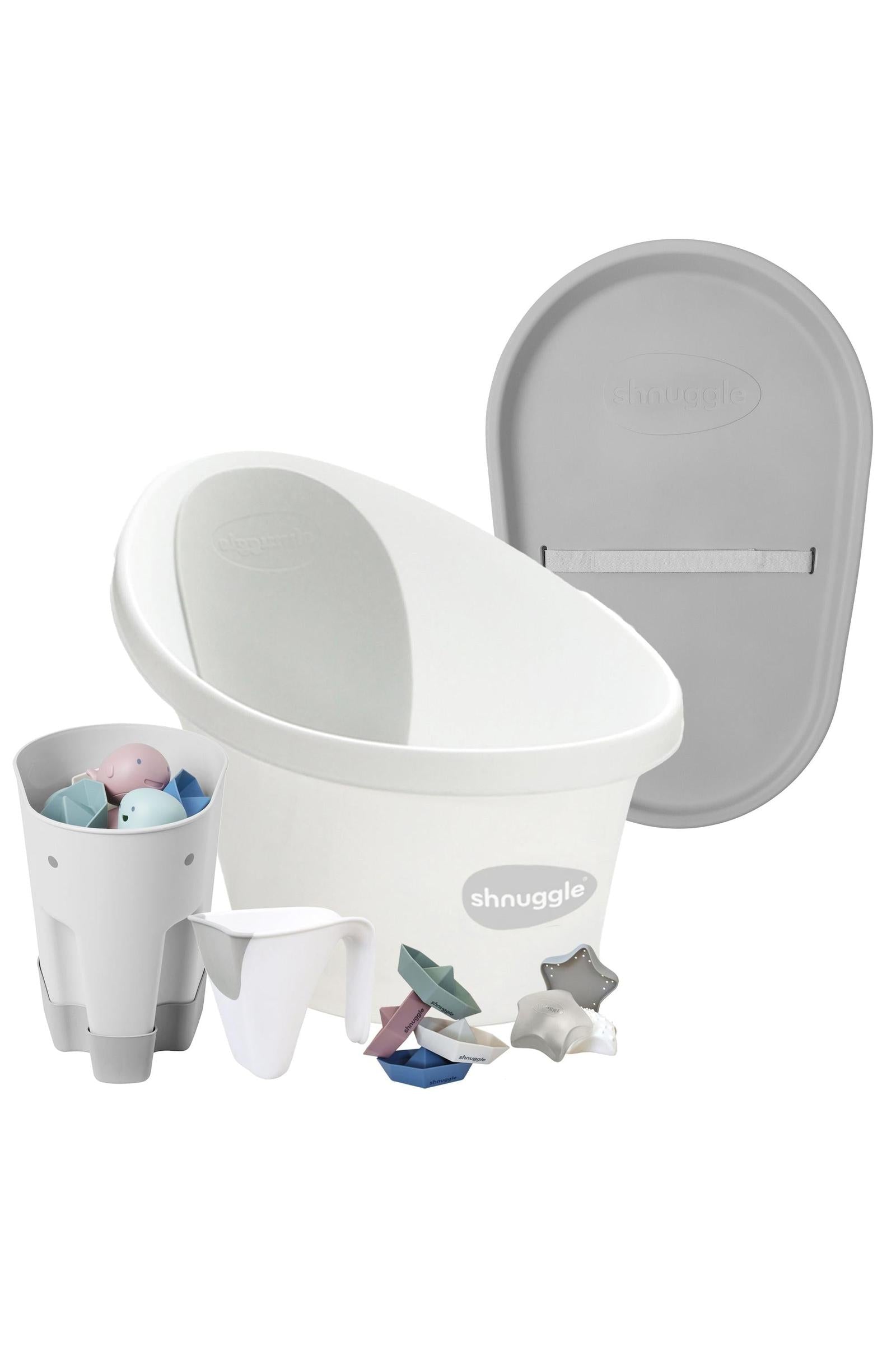 Shnuggle Bath & Change Bundle, Newborn Baby Bath & Changing Bundle + 6 Piece Accessories
