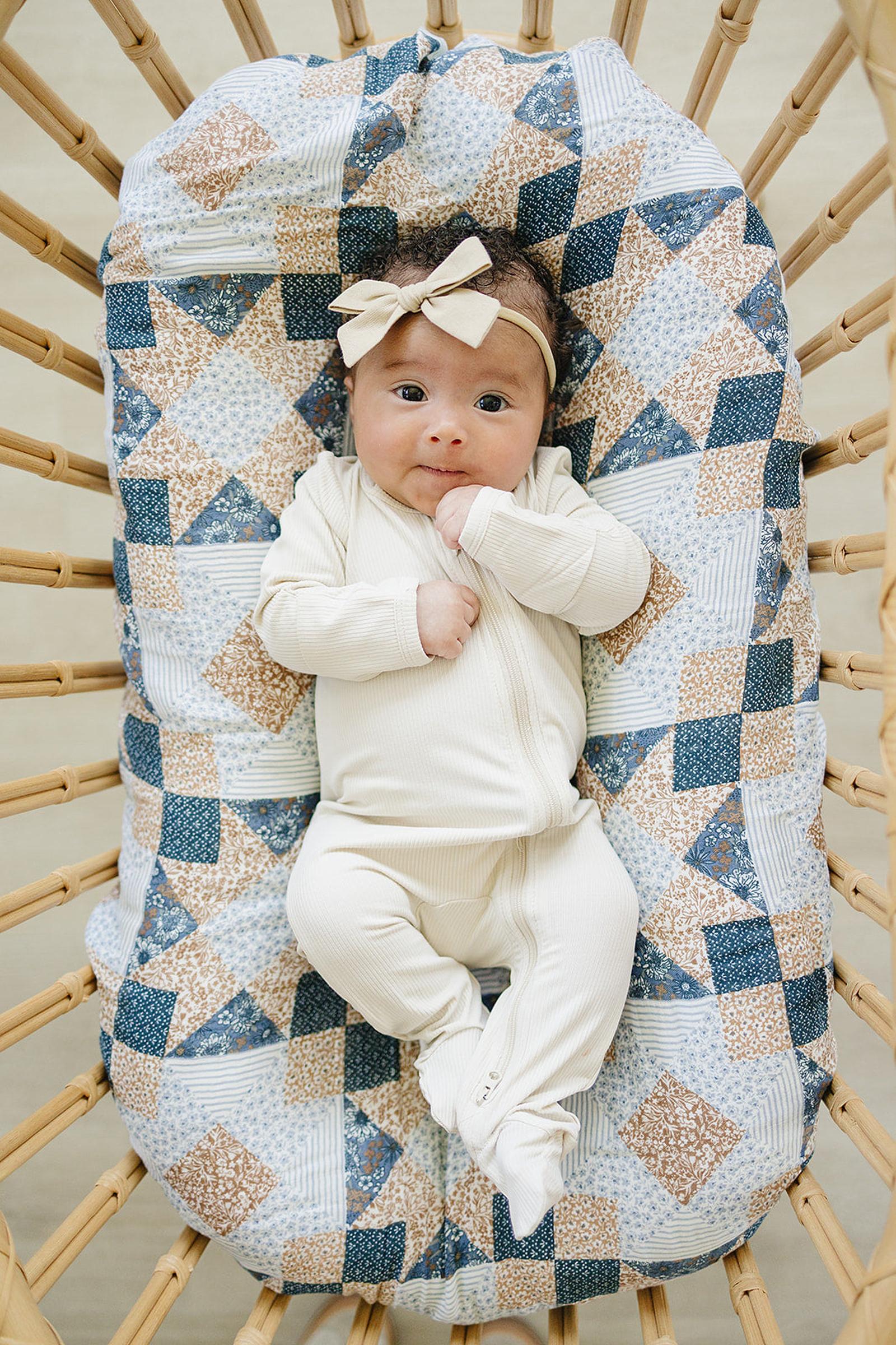 Patchwork Print Muslin Swaddle Blanket, 100% Cotton, Baby Essentials, Neutral Colors