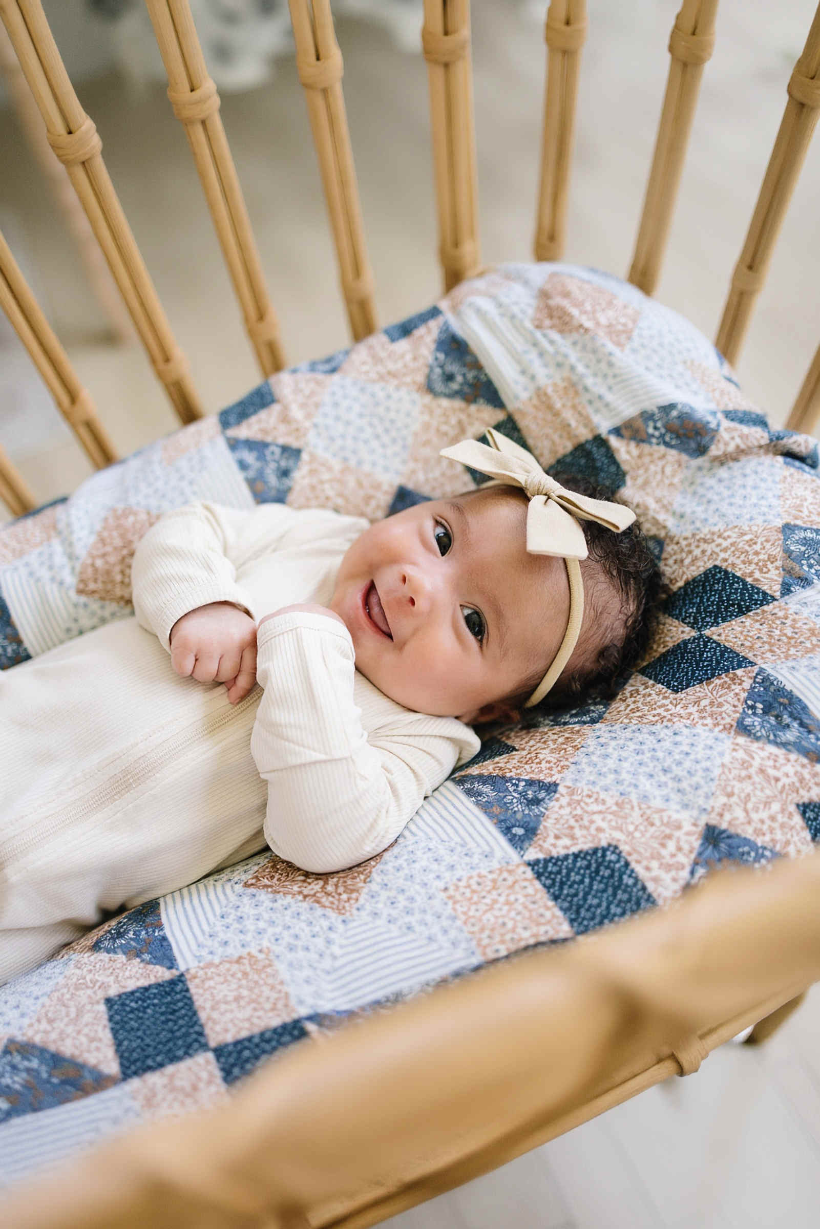 Patchwork Print Muslin Swaddle Blanket, 100% Cotton, Baby Essentials, Neutral Colors