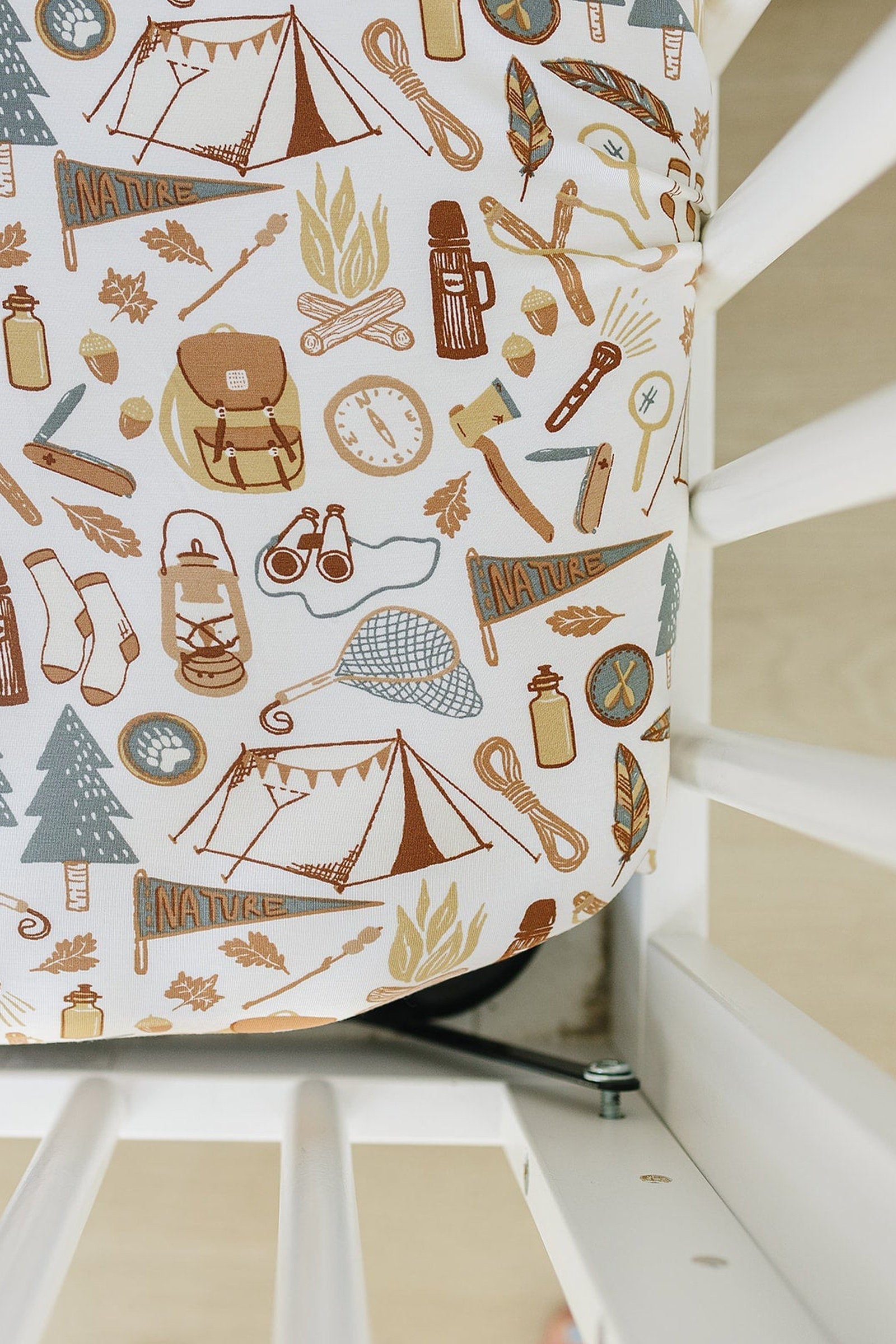 Camping Trip Stretch Crib Sheet, Bamboo, Baby Essentials